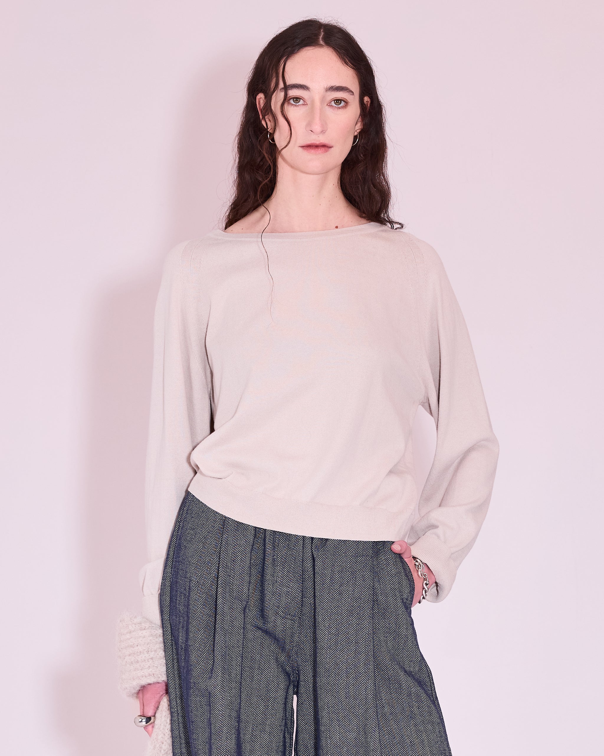 Honfleur knitted sweater in stone