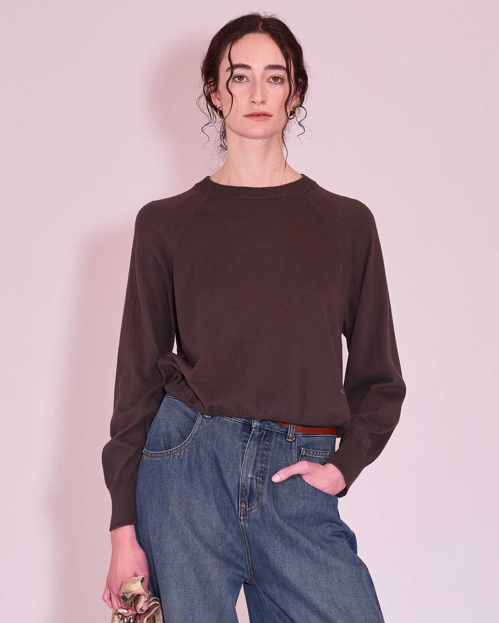 Java knitted sweater in Turkish coffee