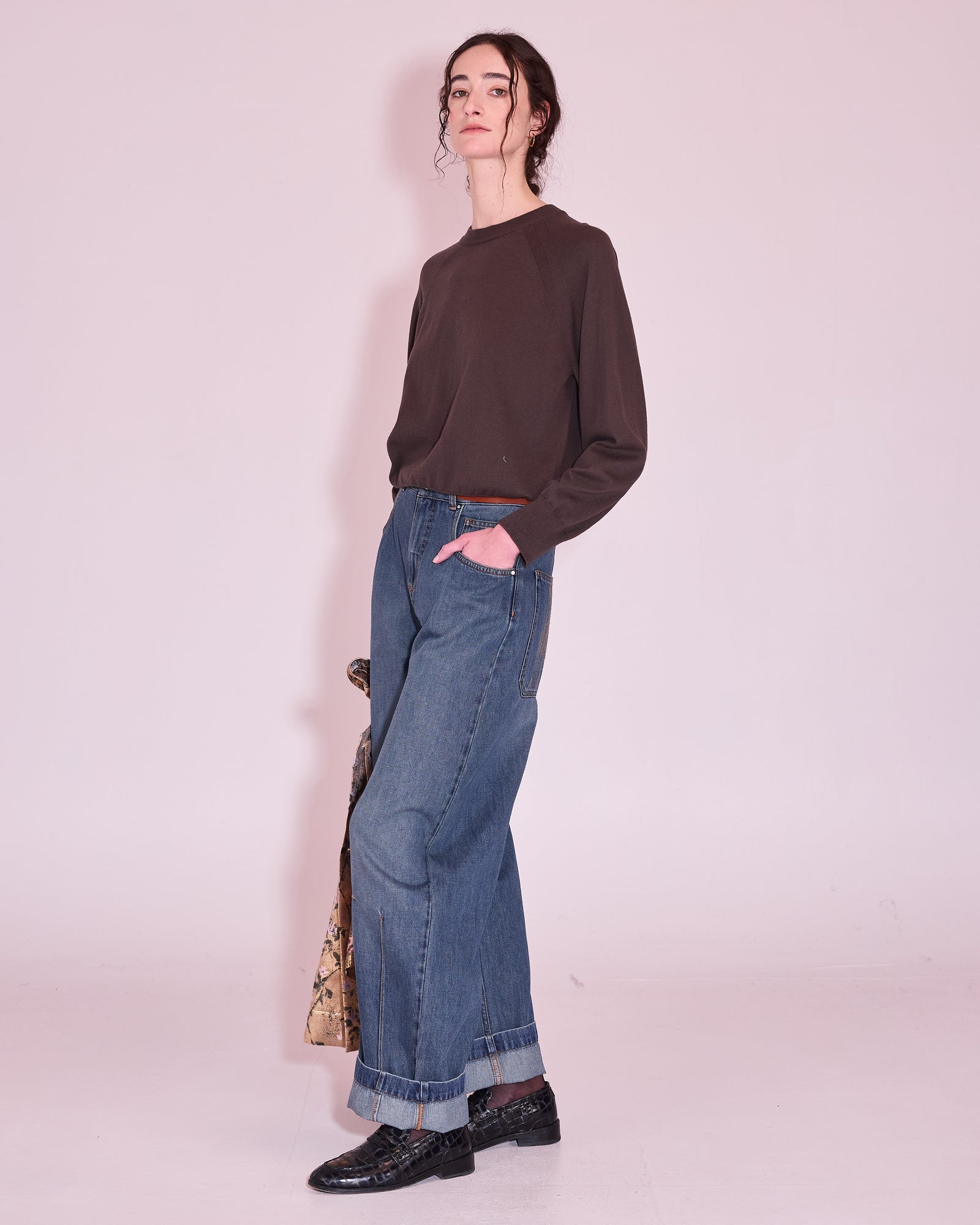 Java knitted sweater in Turkish coffee
