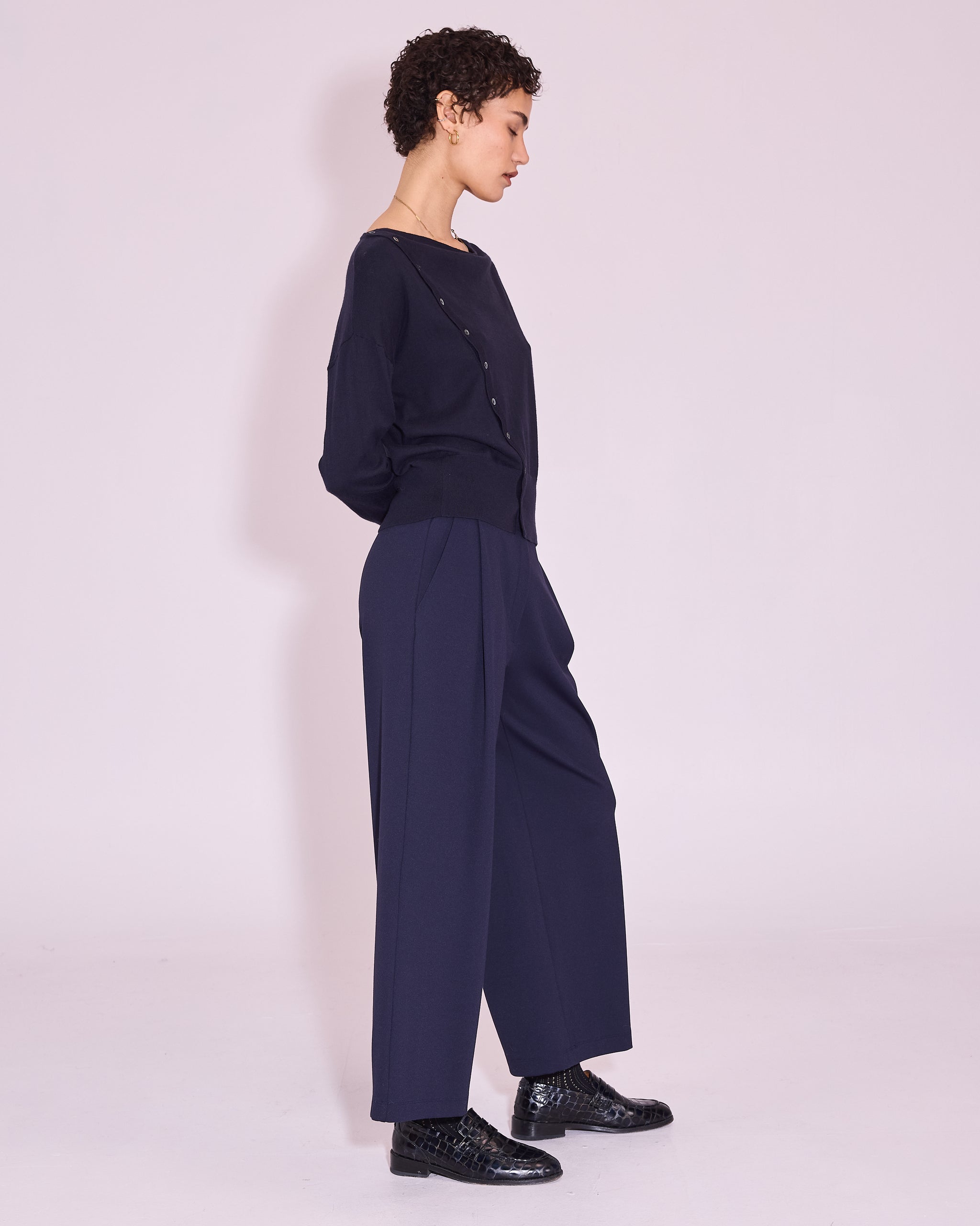 Jinzhou knitted sweater in midnight blue