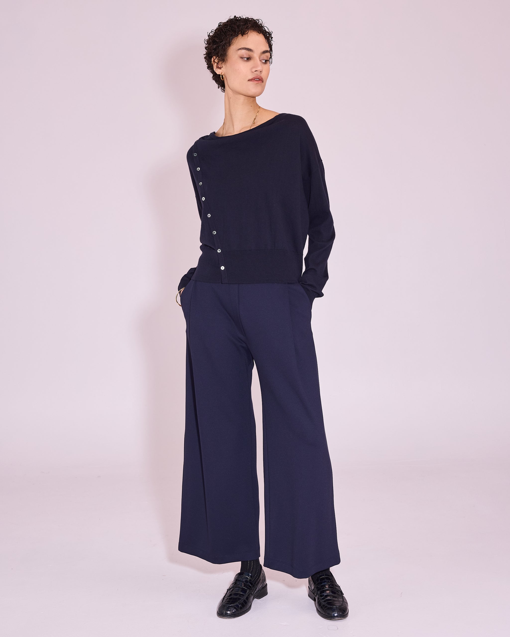 Jinzhou knitted sweater in midnight blue
