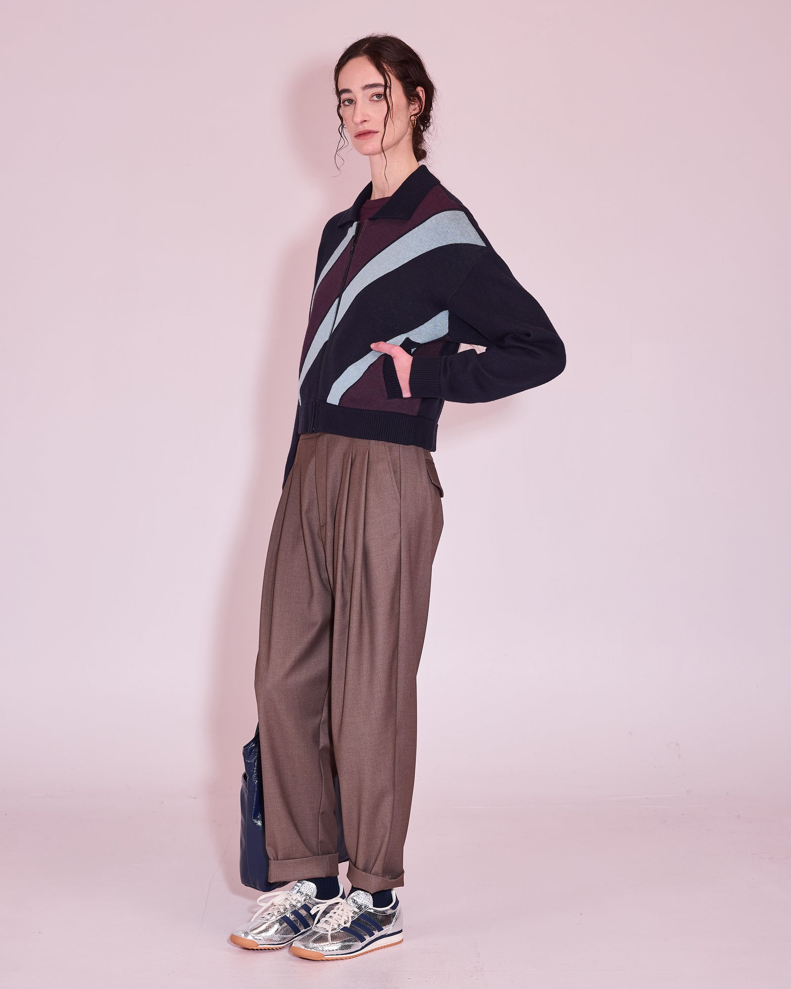 Juba vest in midnight blue stripes