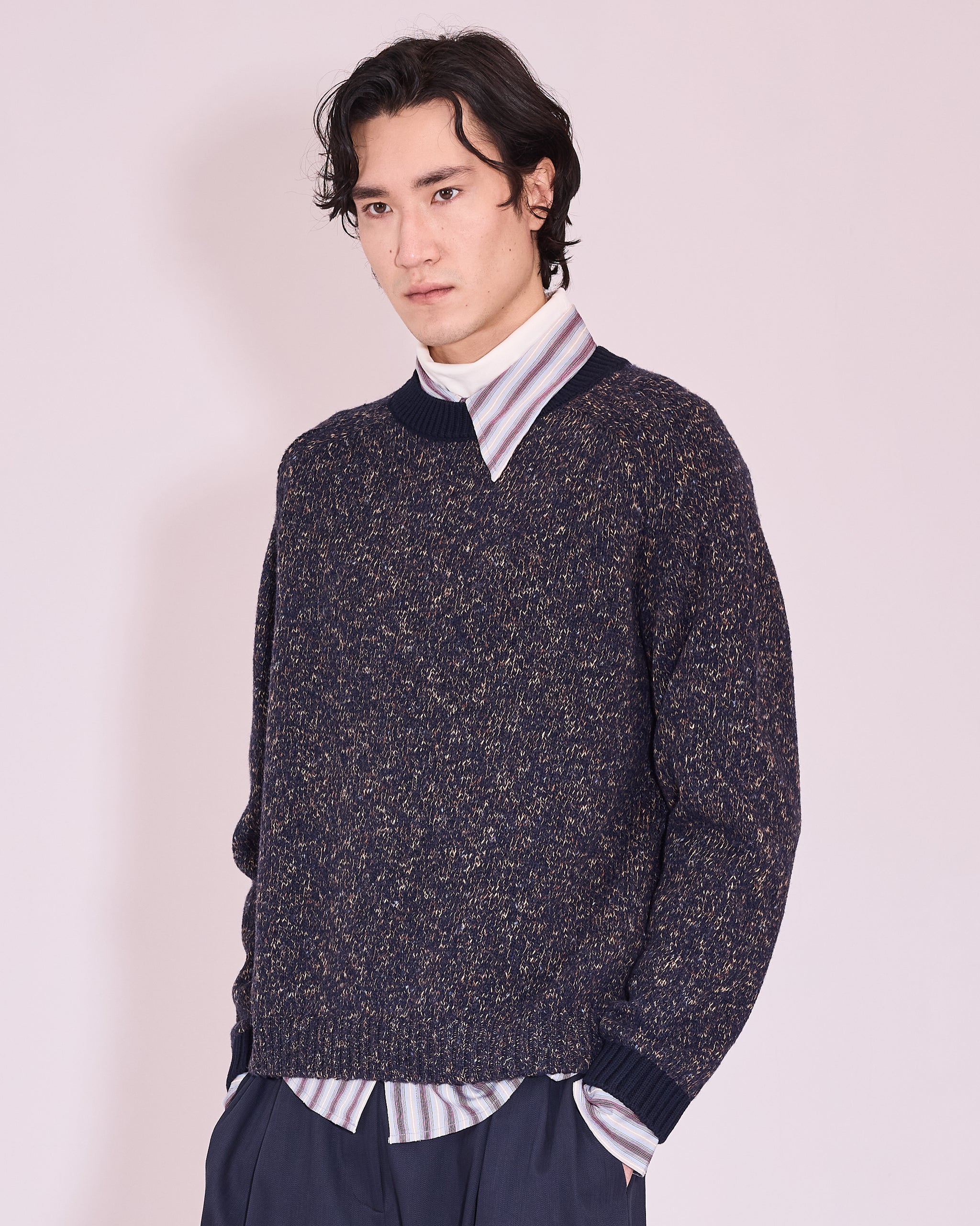 Jefferson trui in midnight blue / amber