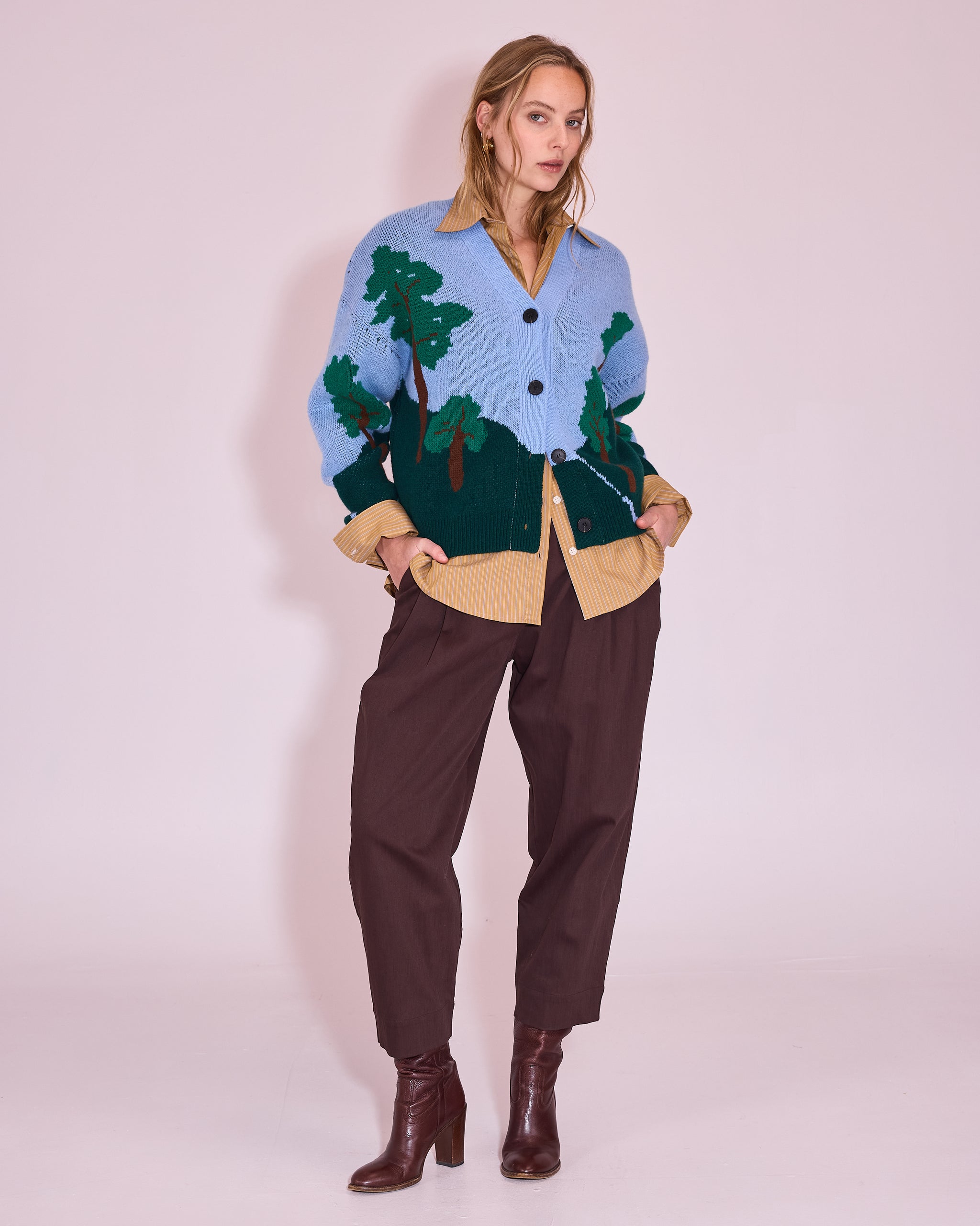 Jessieville cardigan in powder blue