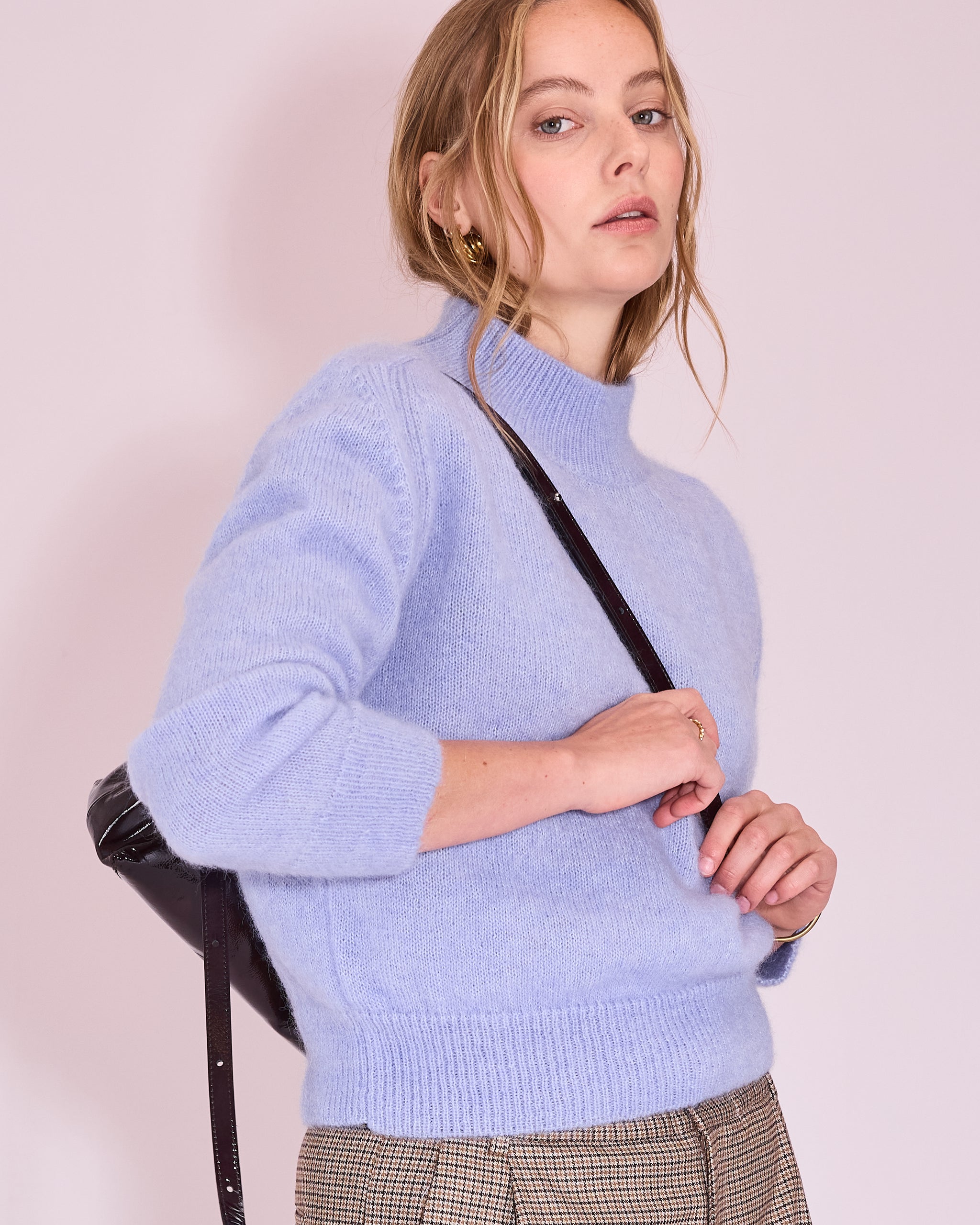 Juneau knitted sweater in soft lavender
