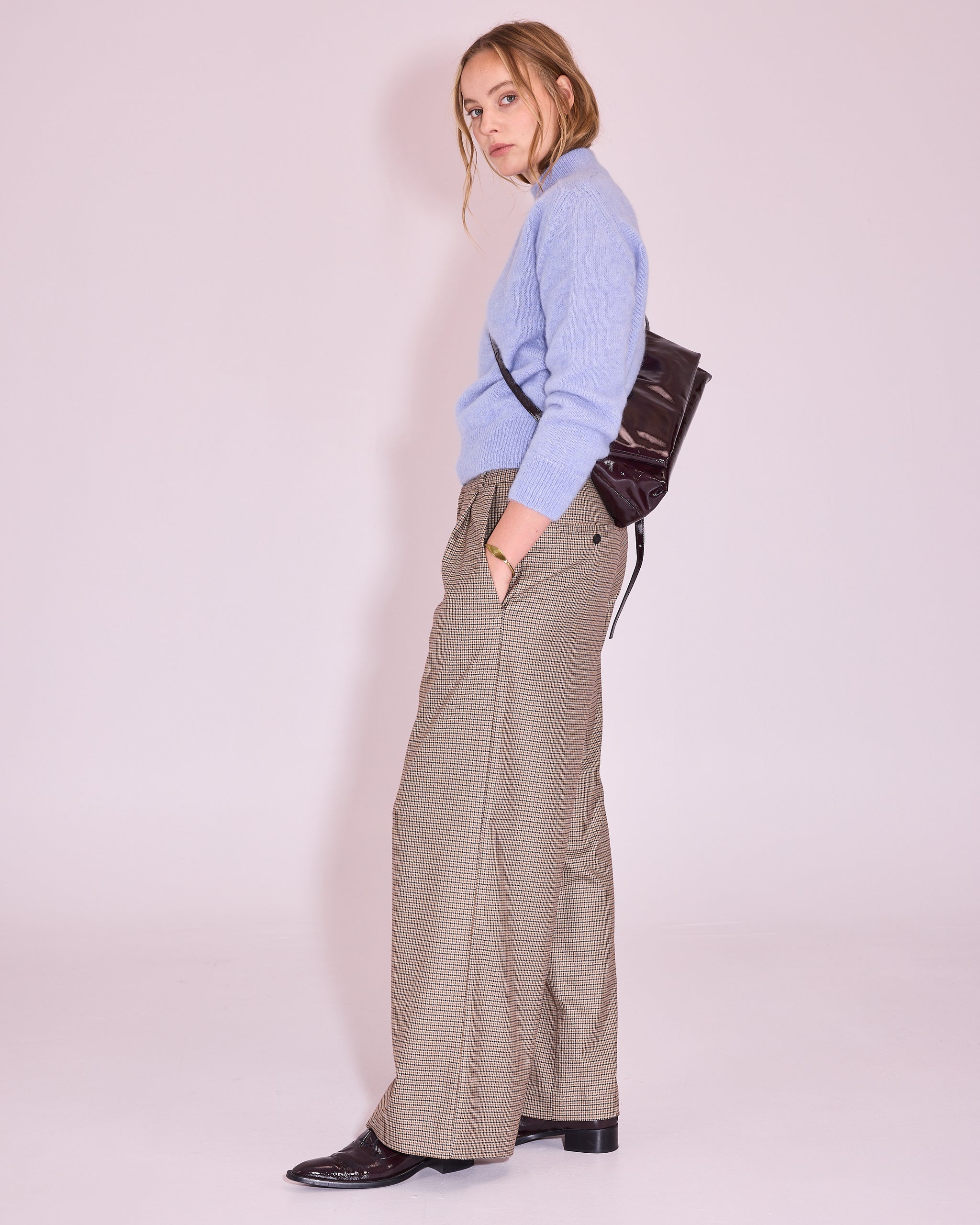 Juneau knitted sweater in soft lavender