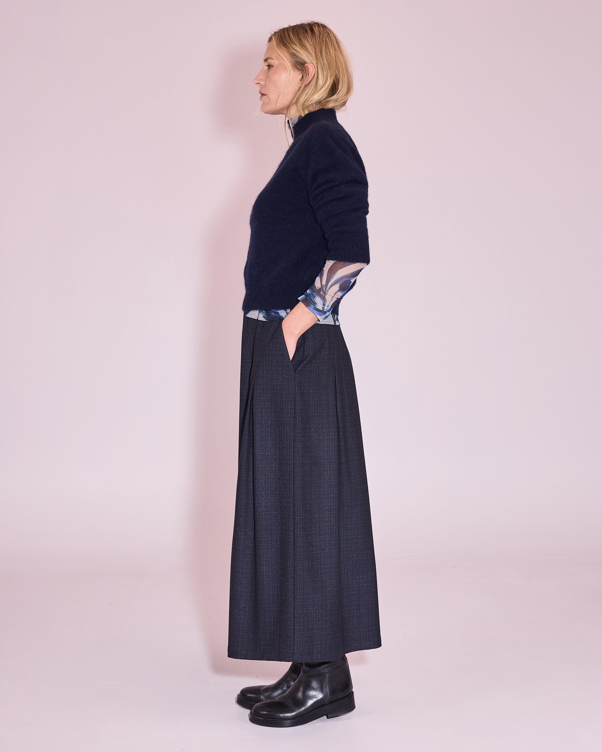 Juneau trui in midnight blue