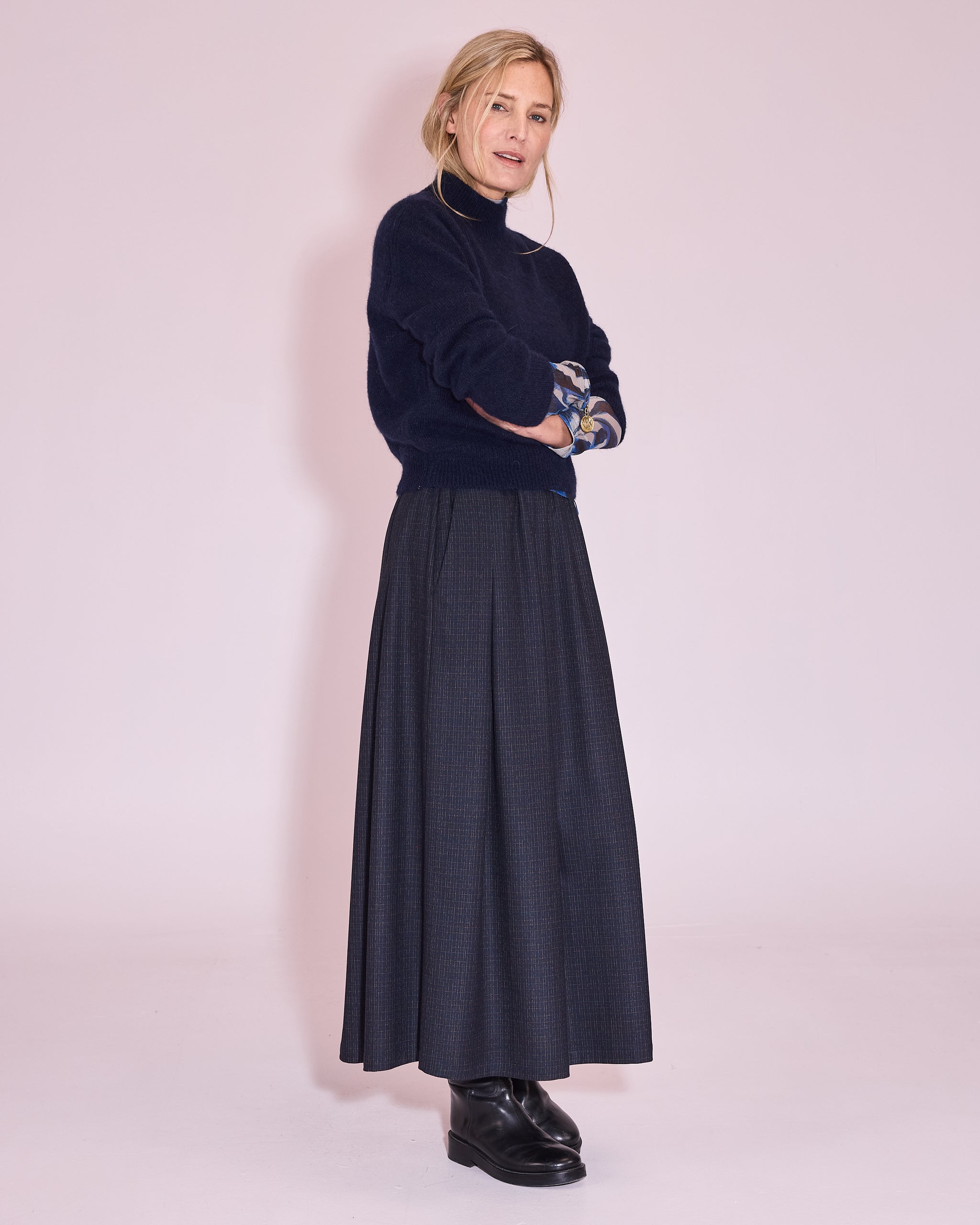 Juneau trui in midnight blue
