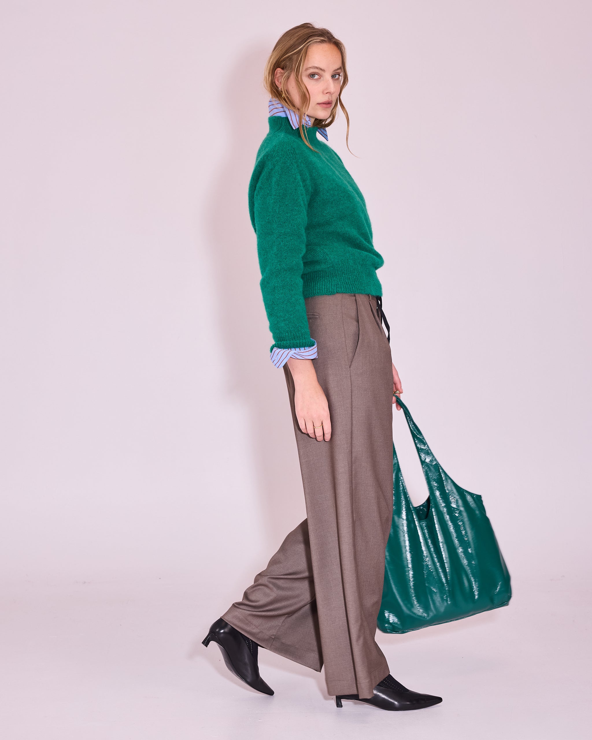 Juneau knitted sweater in emerald