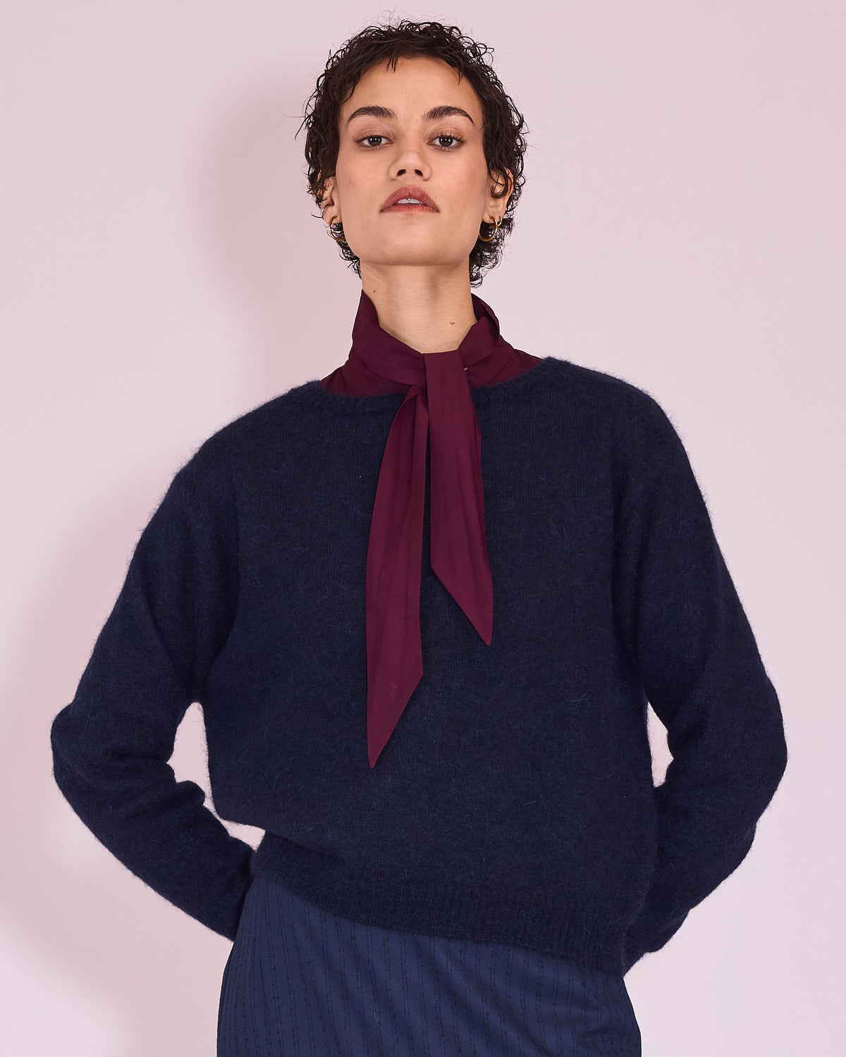 Jena knitted sweater in midnight blue