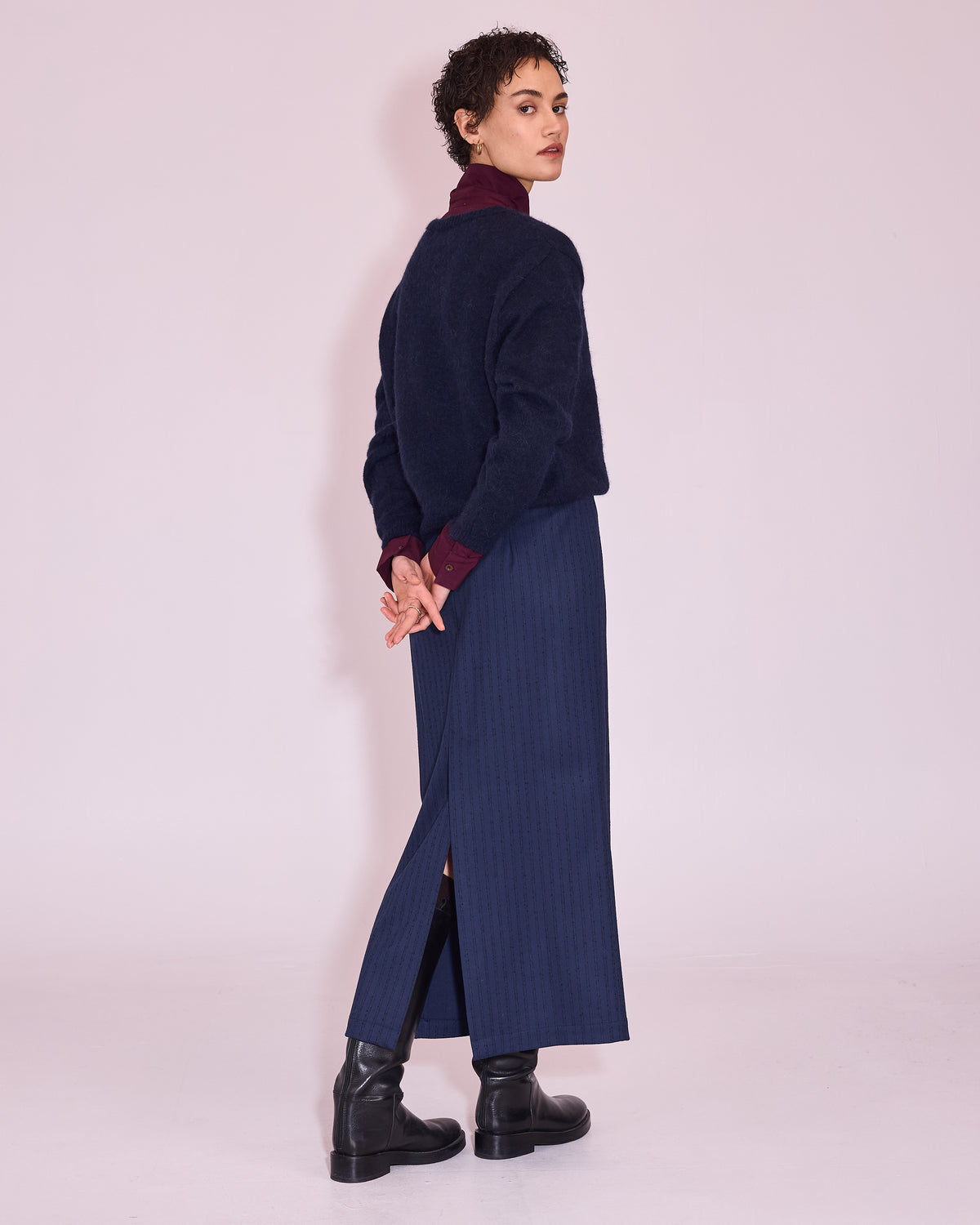 Jena knitted sweater in midnight blue