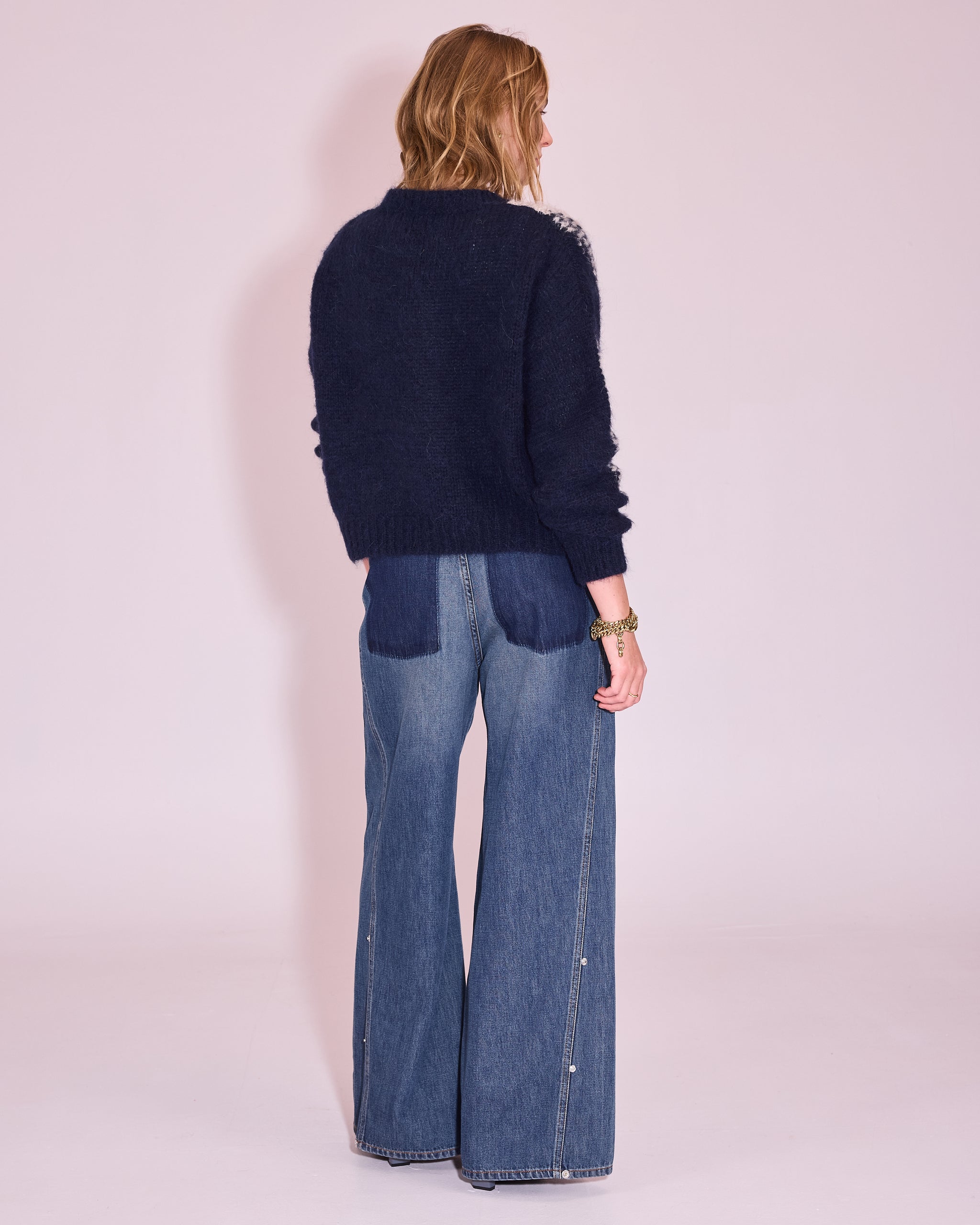Jaral grafische trui in midnight blue