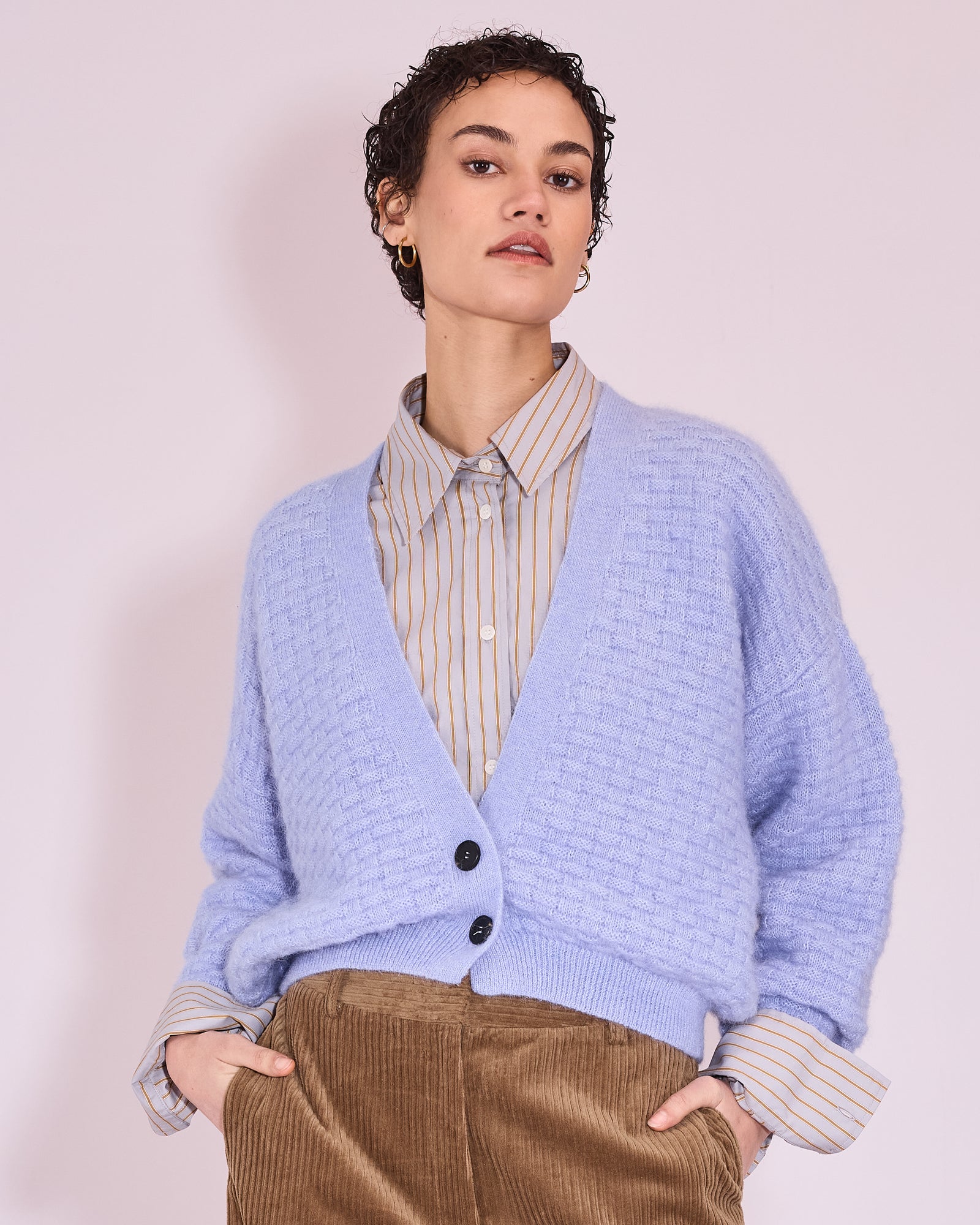 Jilin cardigan in soft lavender