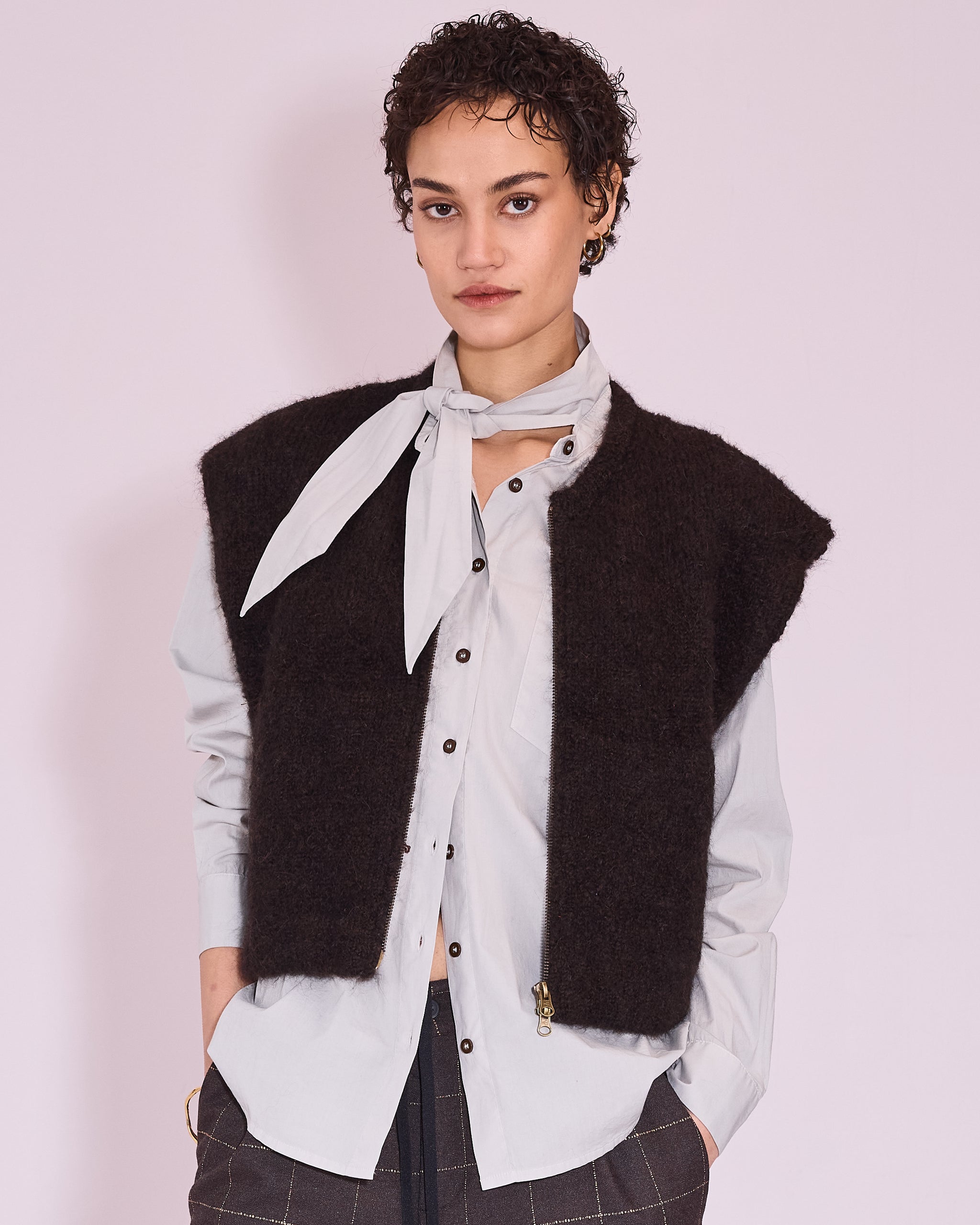 Jerba cardigan in black bean