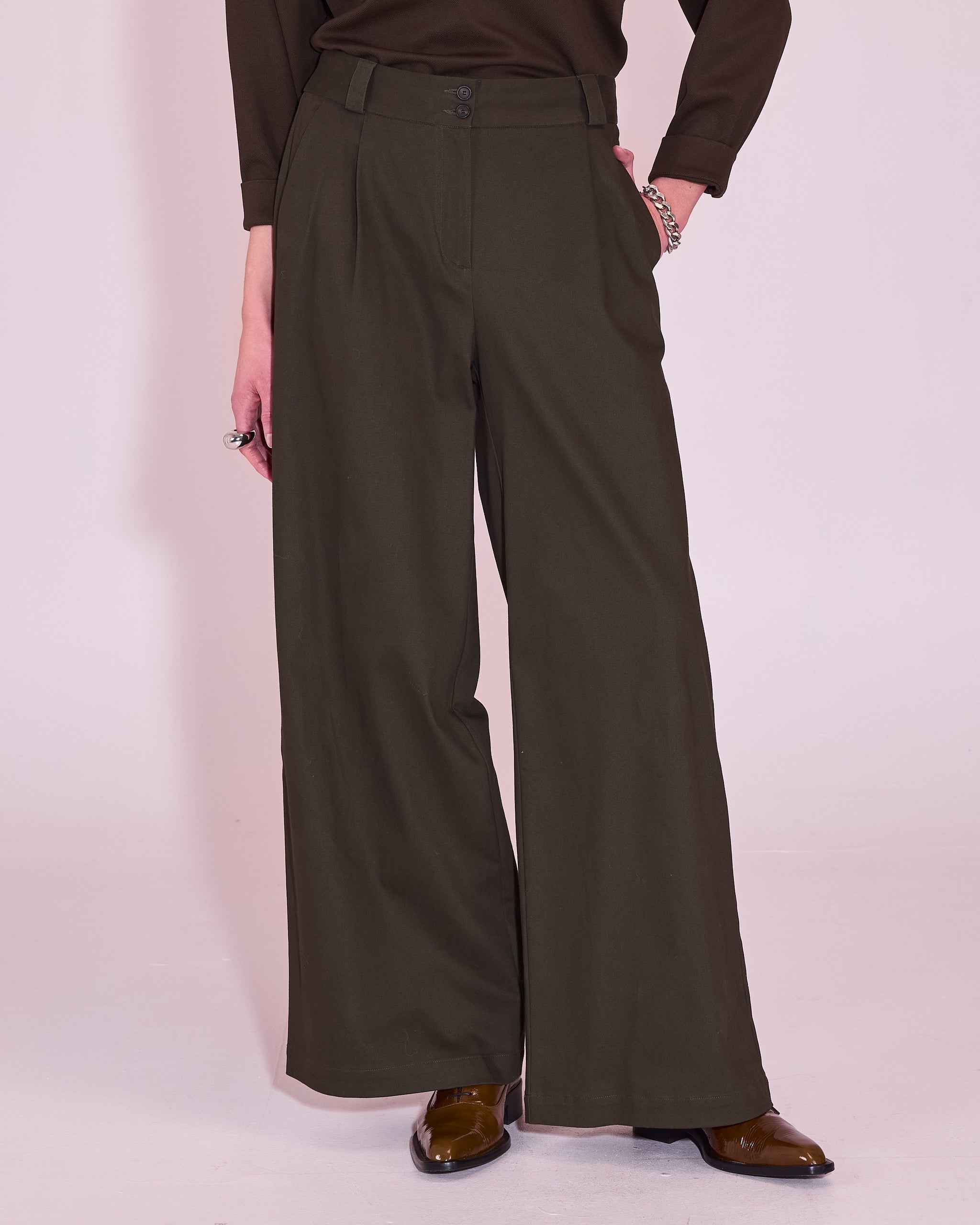 Zoella trousers in winter moss