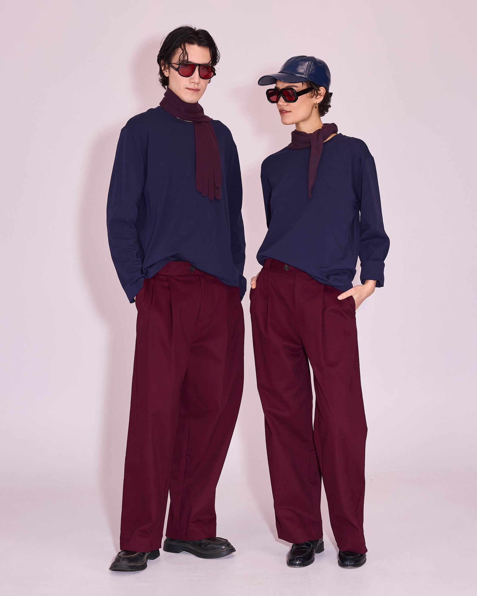 Justo broek in merlot