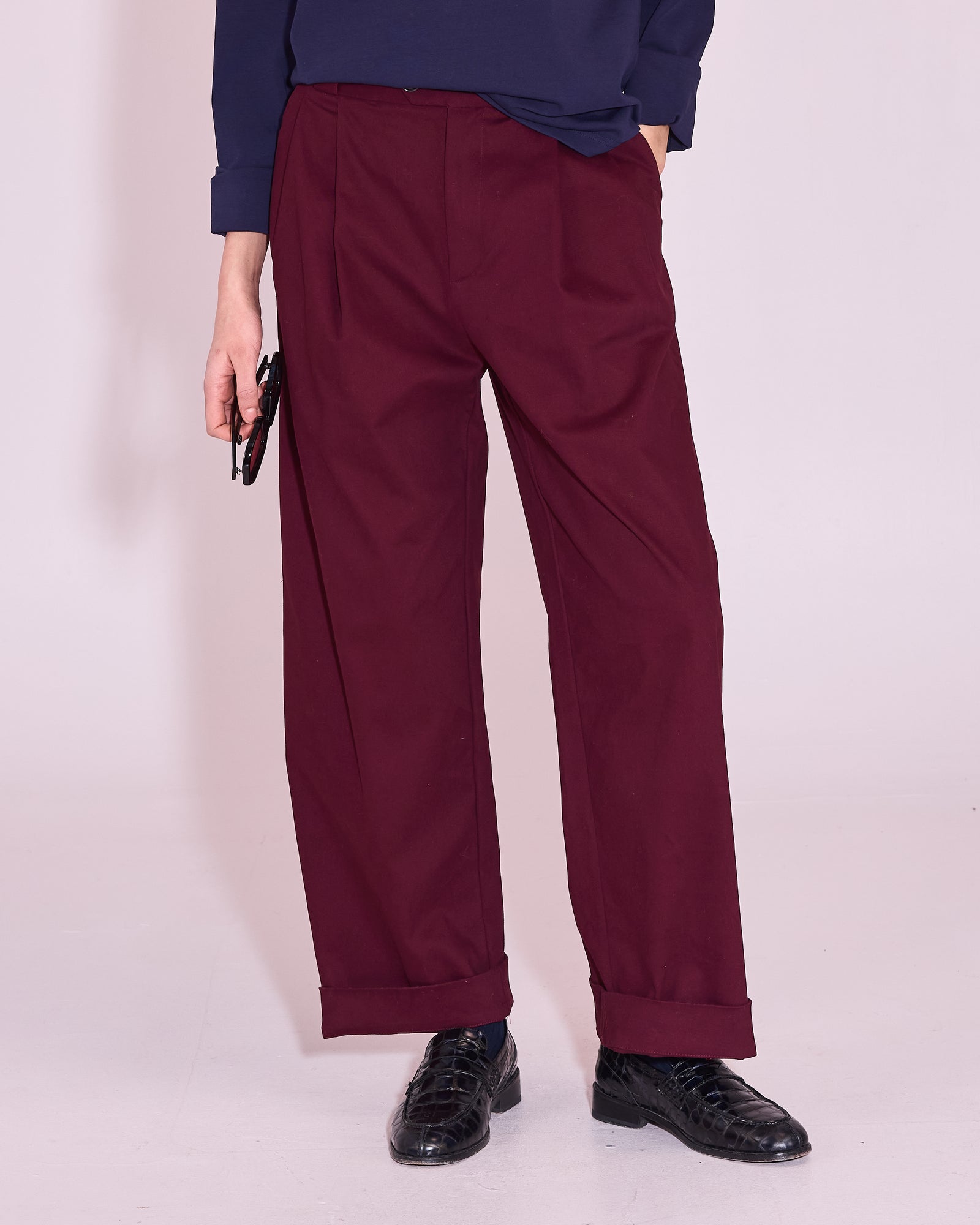 Justo broek in merlot