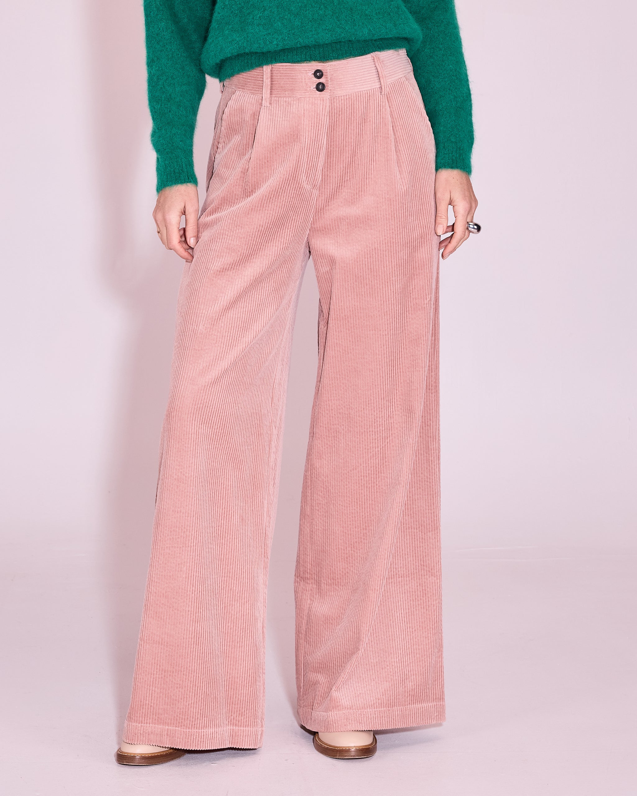 Edward broek in old rose corduroy