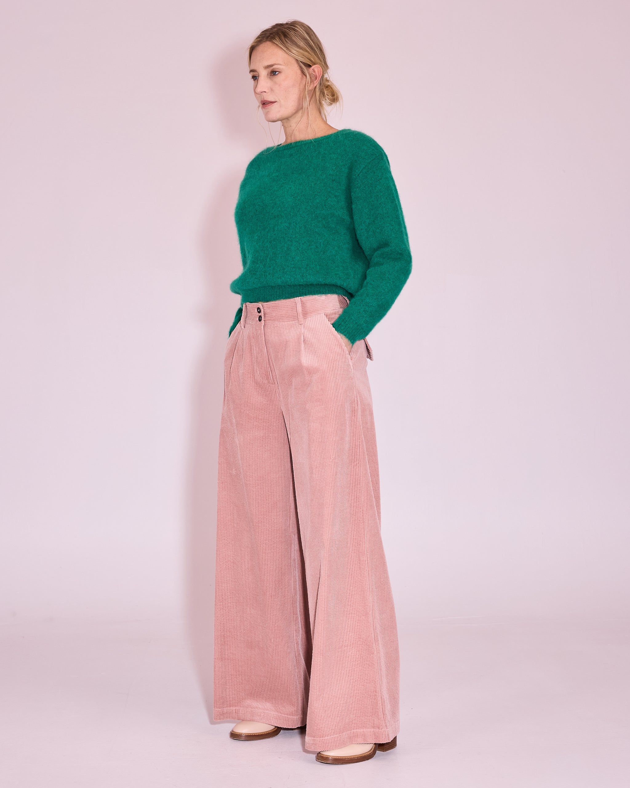 Edward broek in old rose corduroy