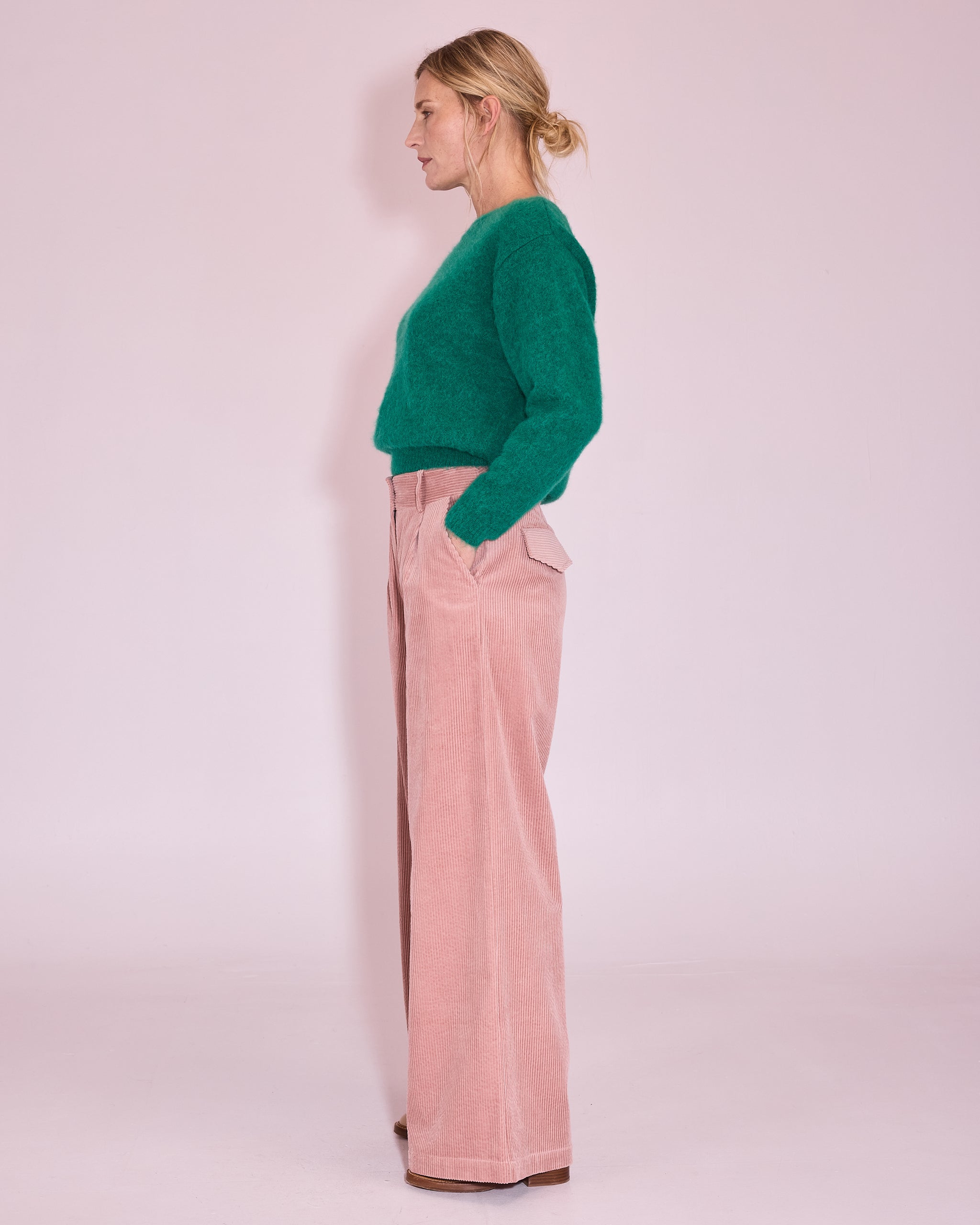 Edward broek in old rose corduroy