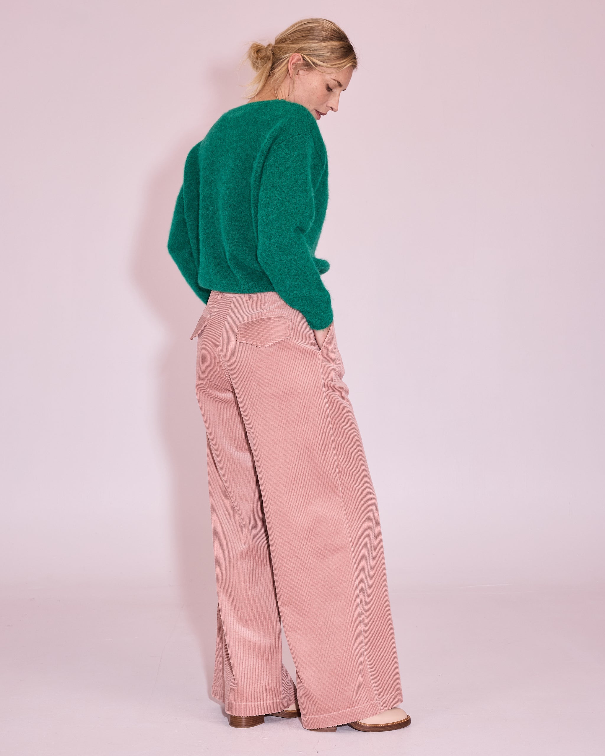 Edward broek in old rose corduroy