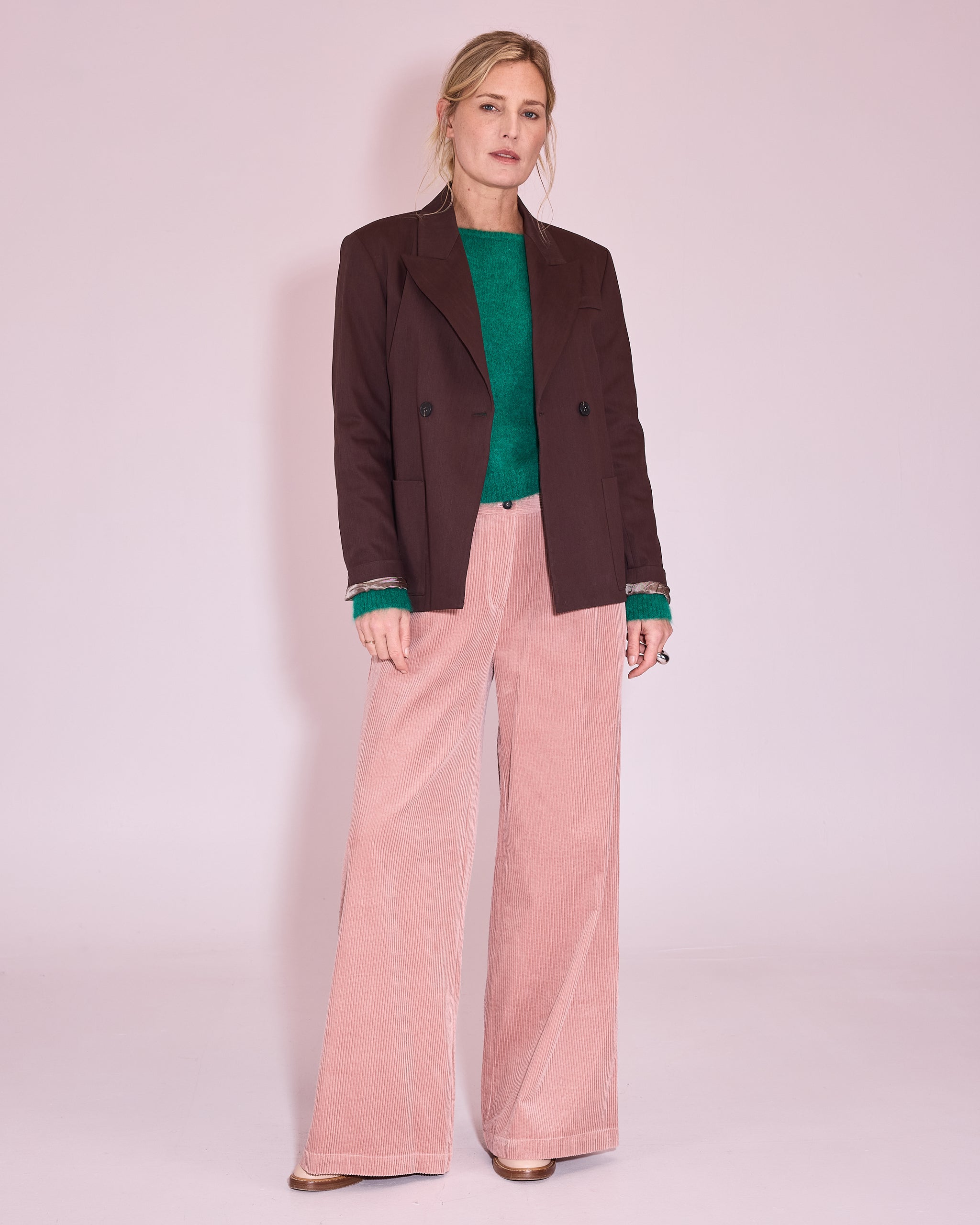 Edward broek in old rose corduroy