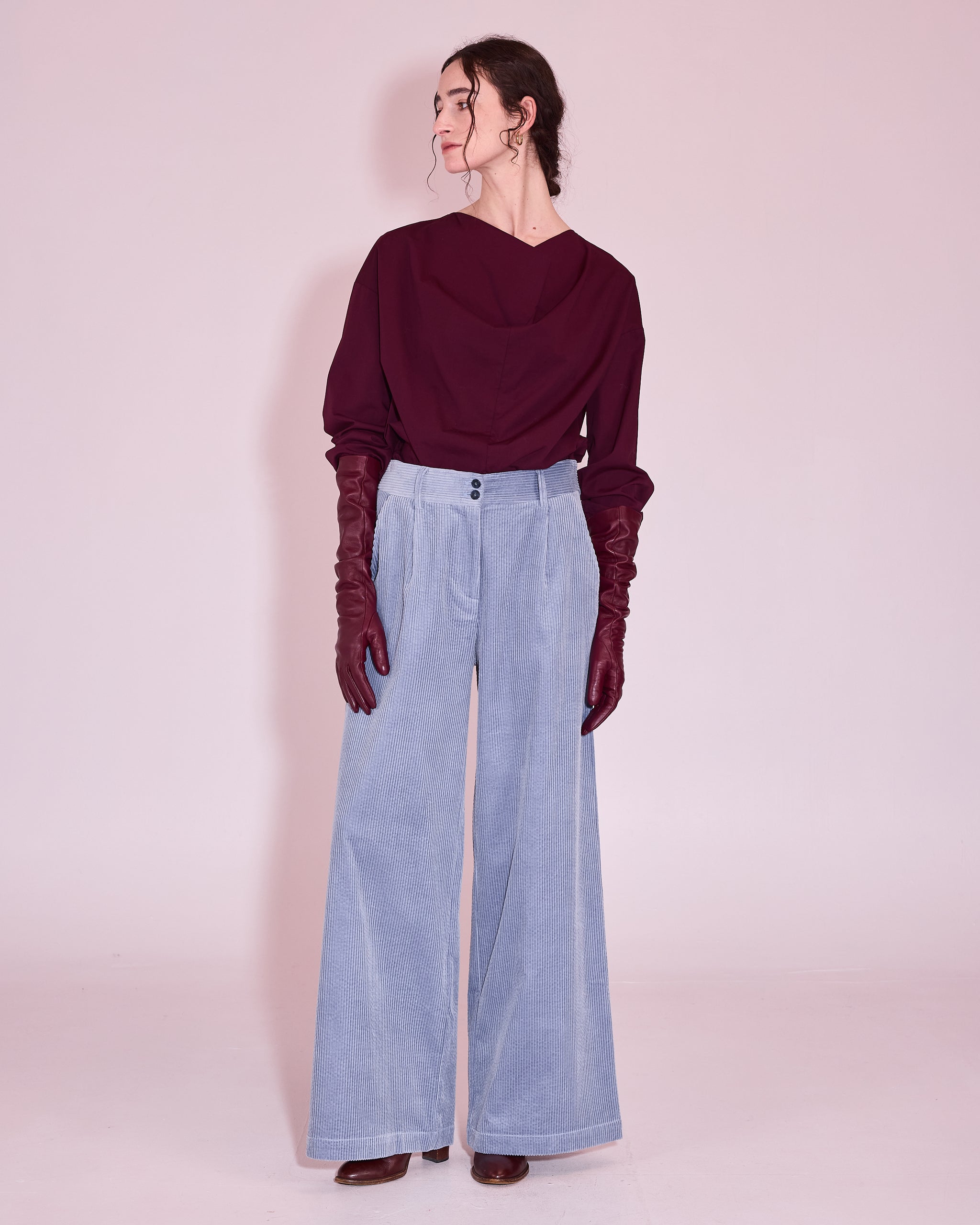 Edward broek in grey dawn corduroy