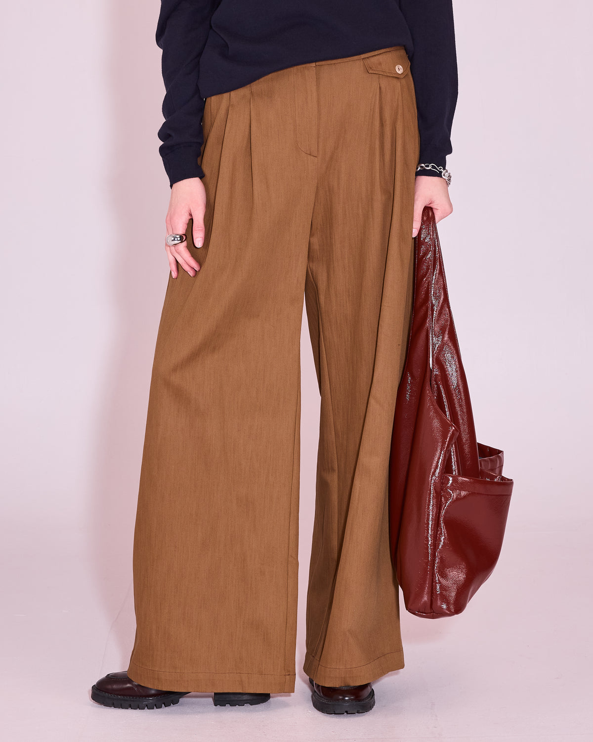 Guy broek in bronze brown