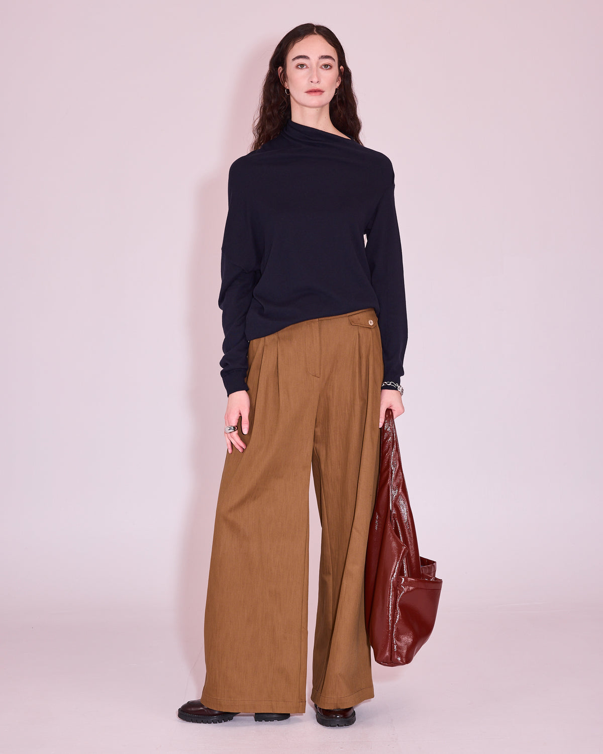 Guy broek in bronze brown