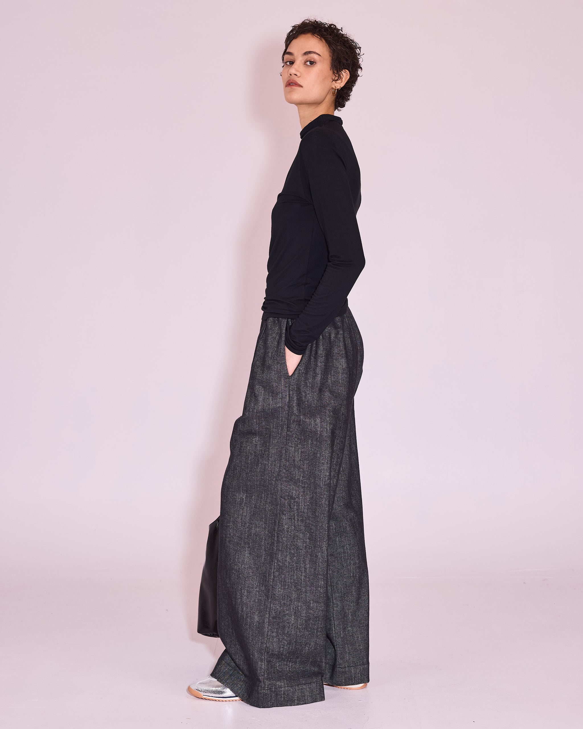 Freddy broek in antraciet gabardine