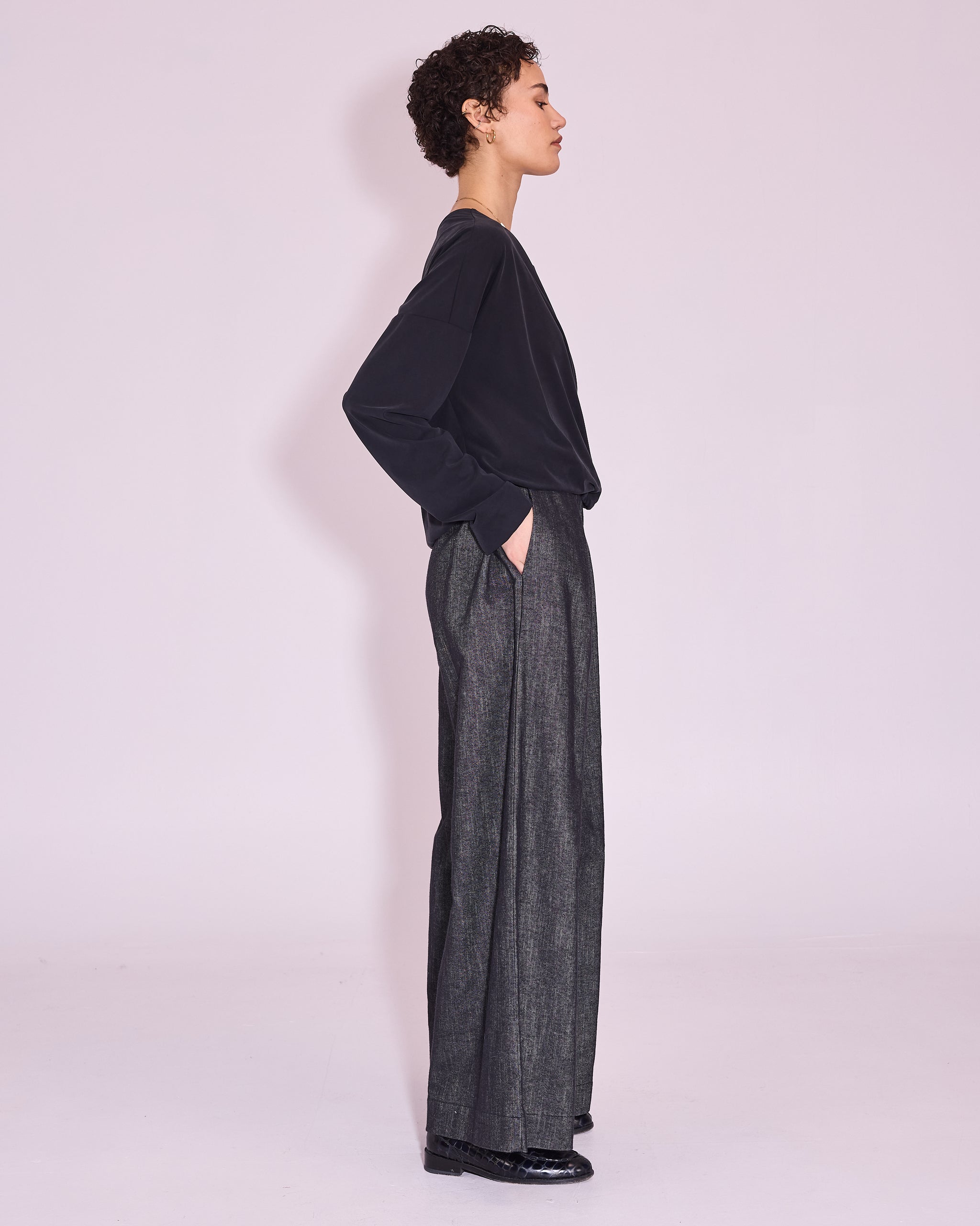 Freddy broek in antraciet gabardine