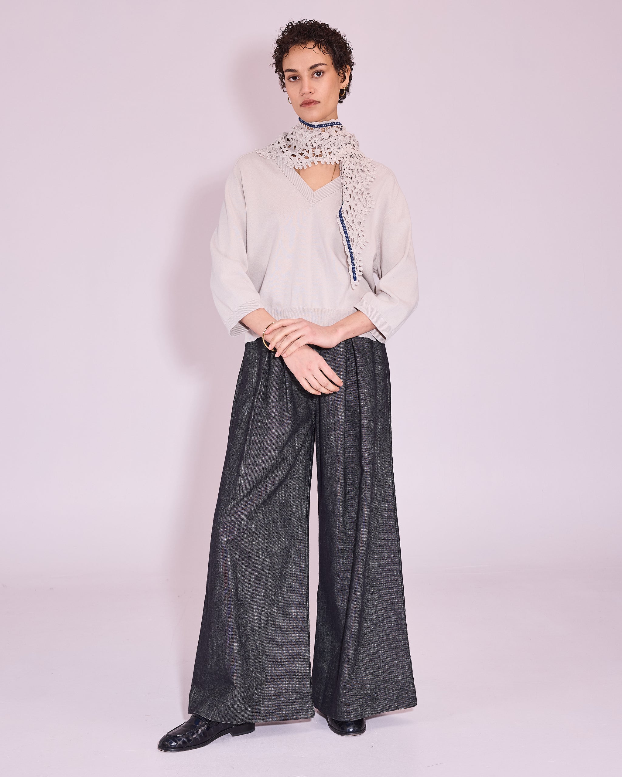 Freddy broek in antraciet gabardine