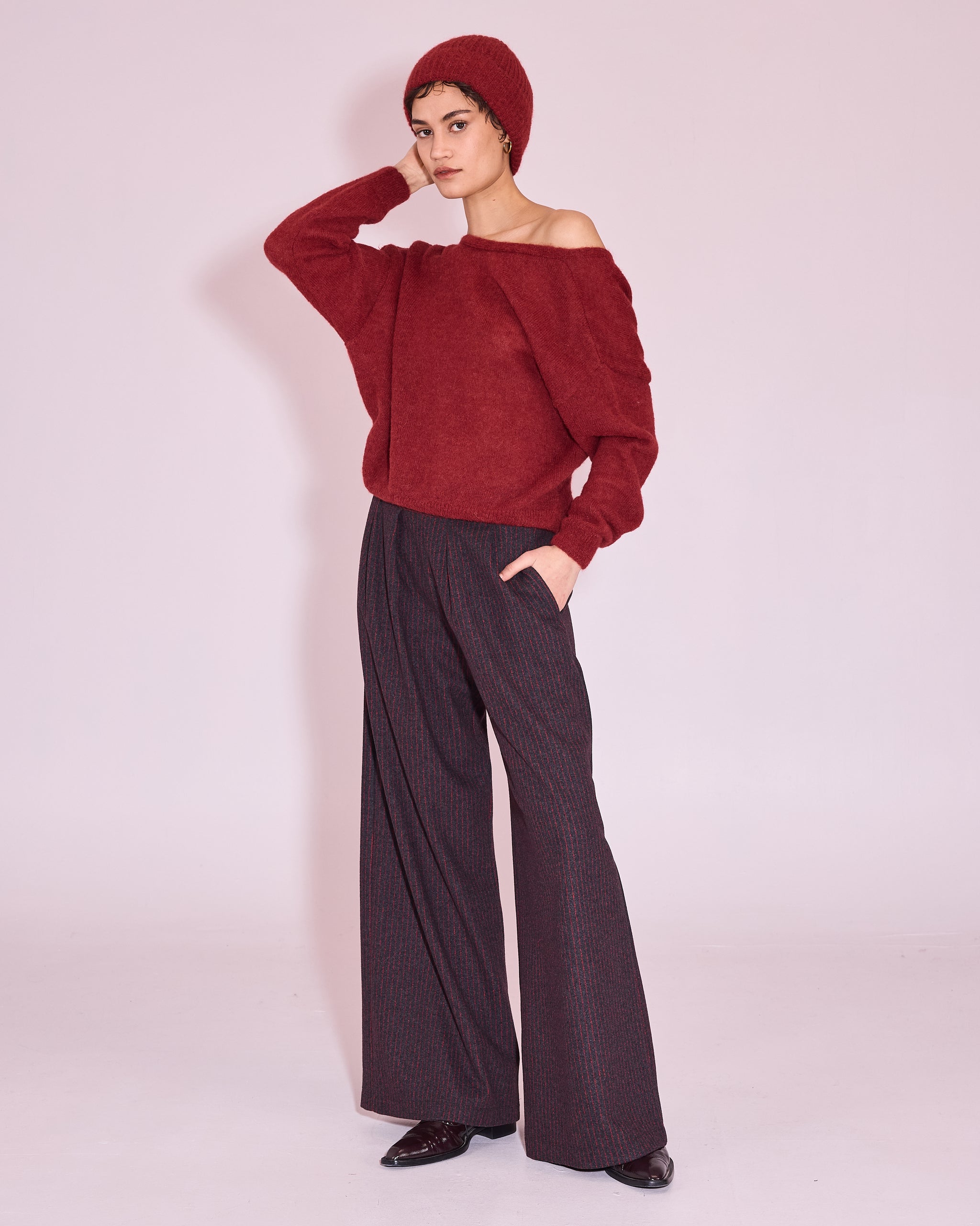 Egbert broek in bright red stripes