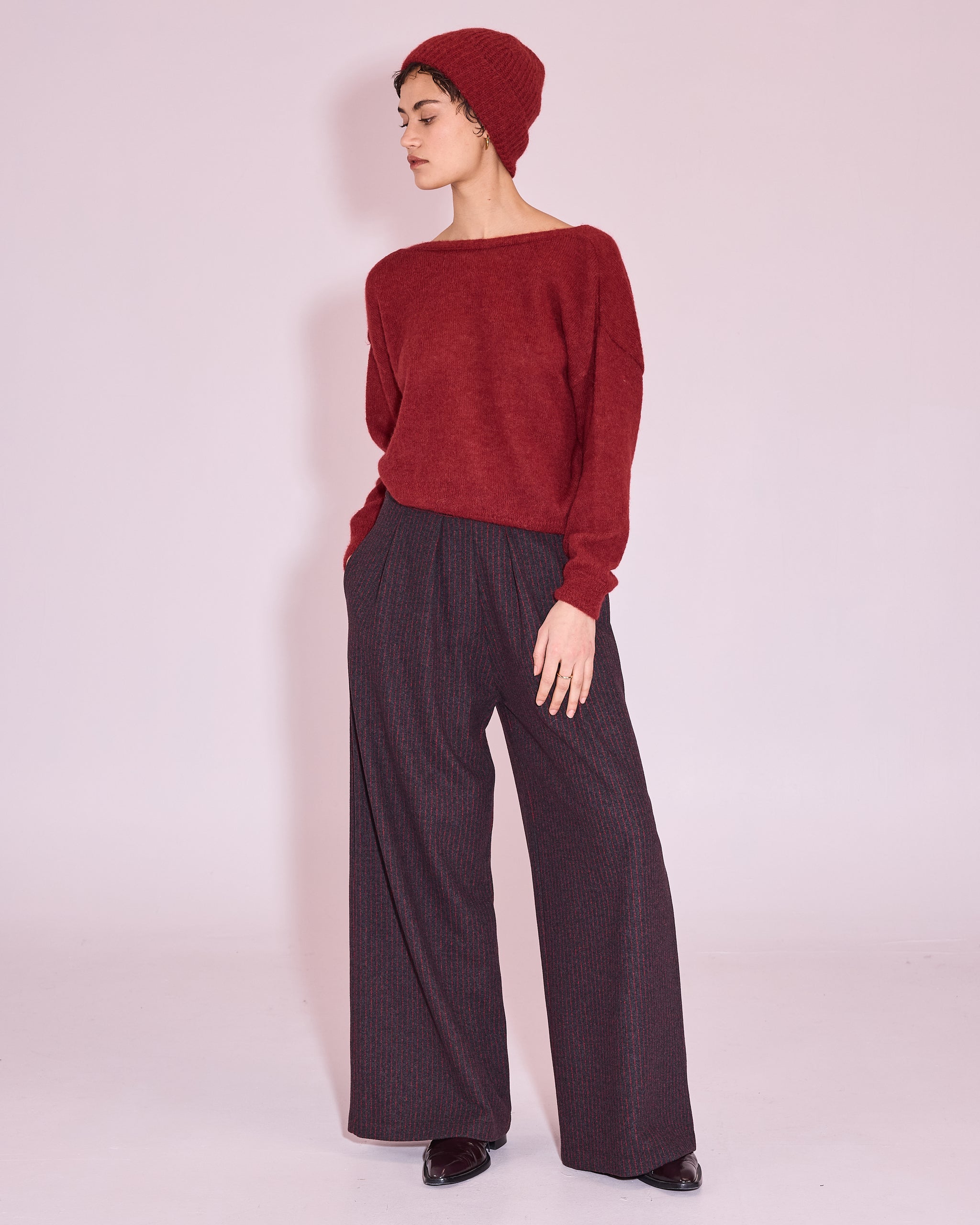 Egbert broek in bright red stripes