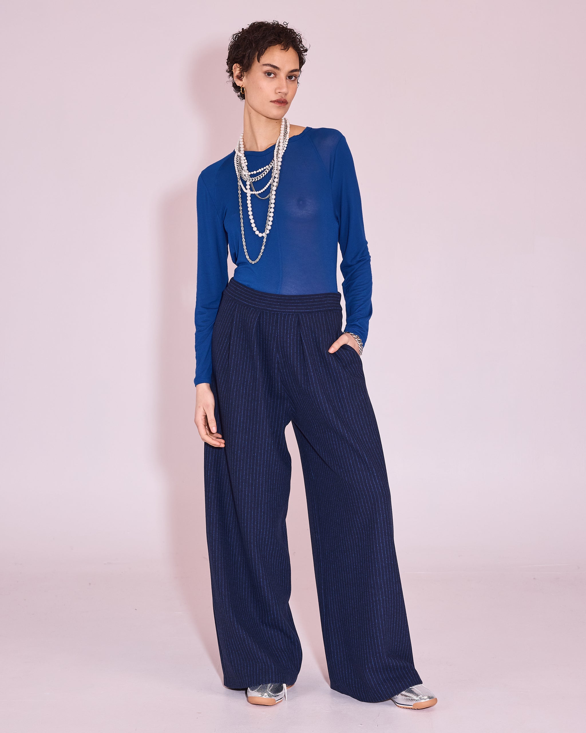 Egbert broek in bright blue stripes