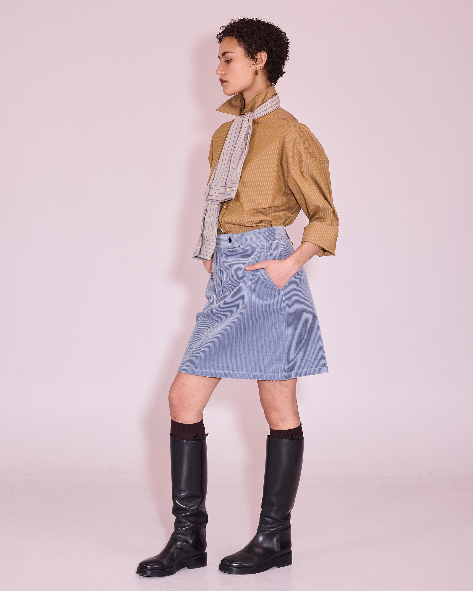 Jilly rok in grey dawn corduroy