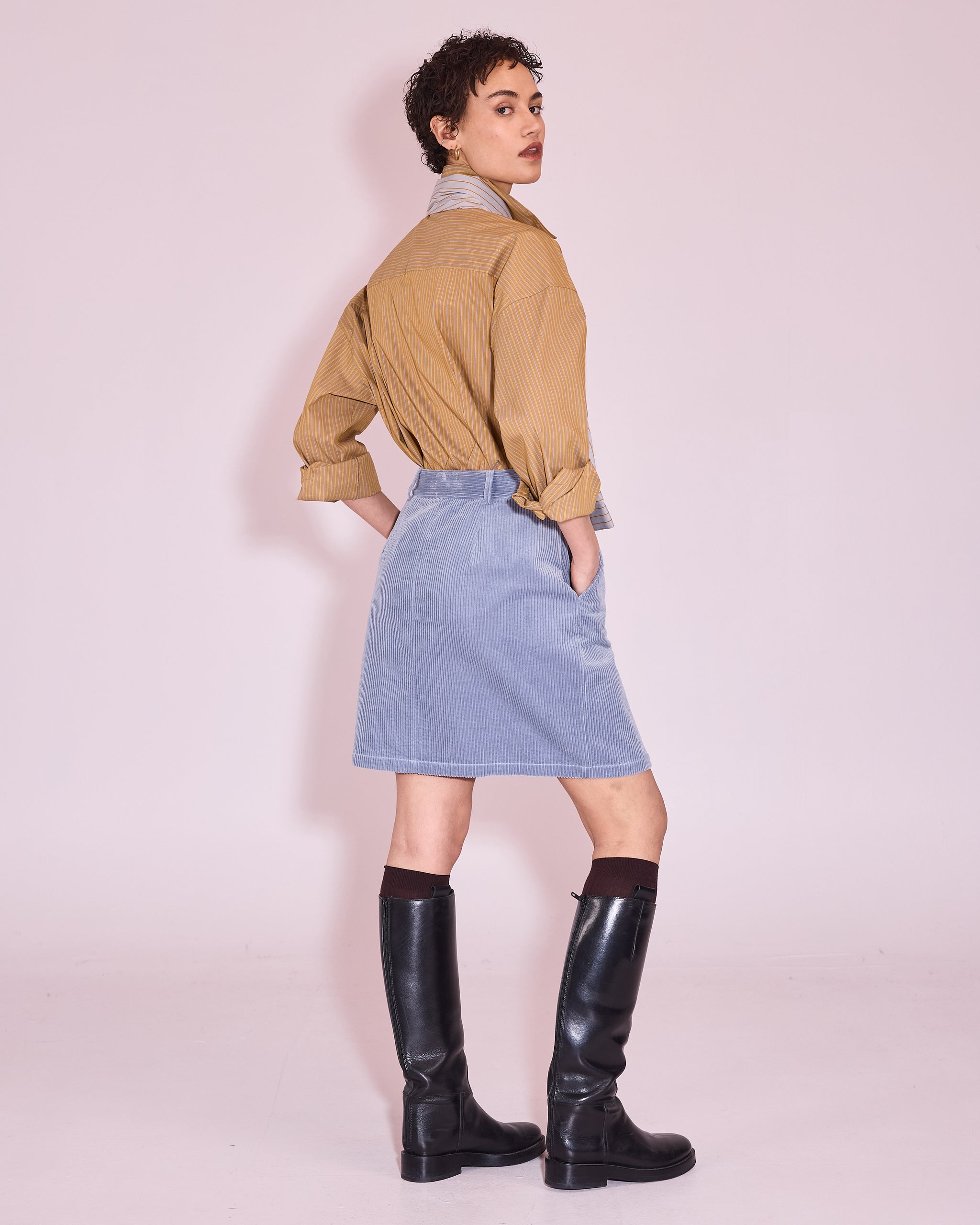 Jilly rok in grey dawn corduroy
