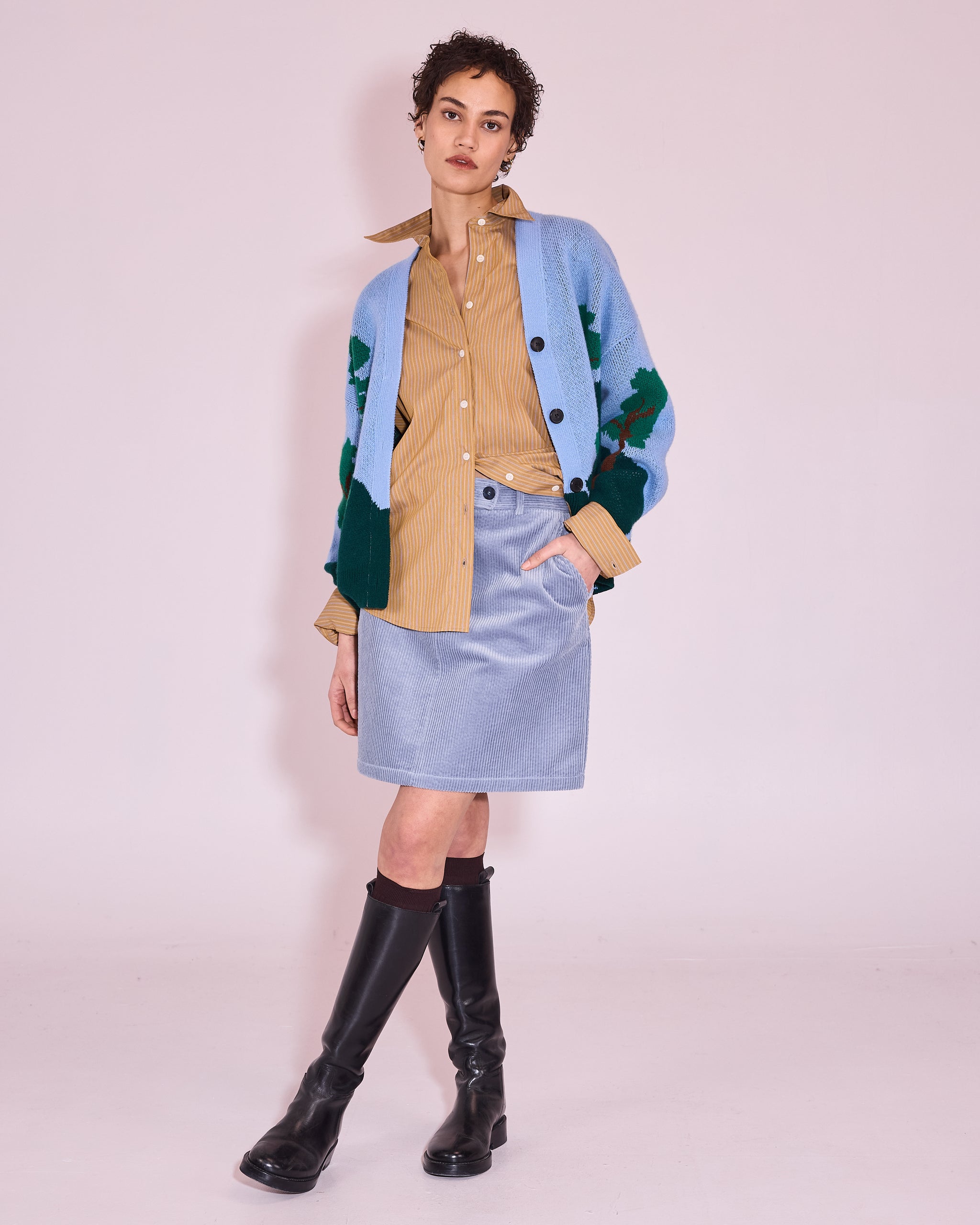 Jilly rok in grey dawn corduroy