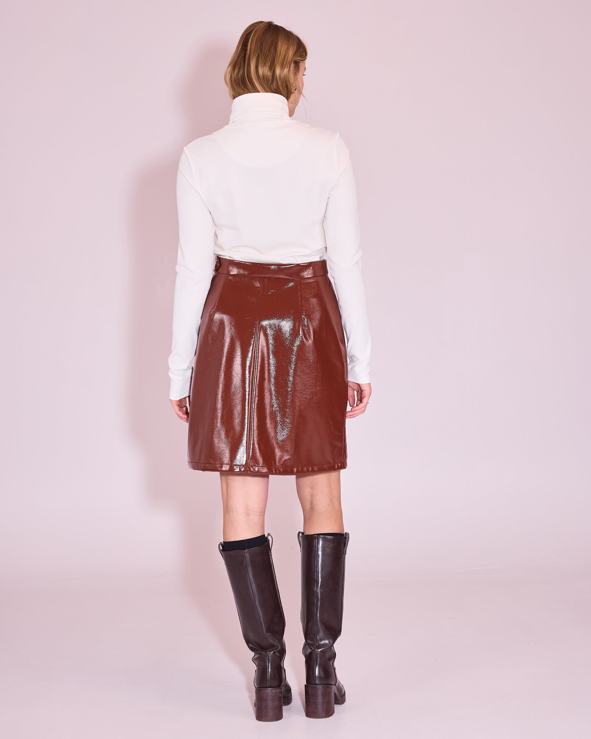Jetty rok in maroon faux leather