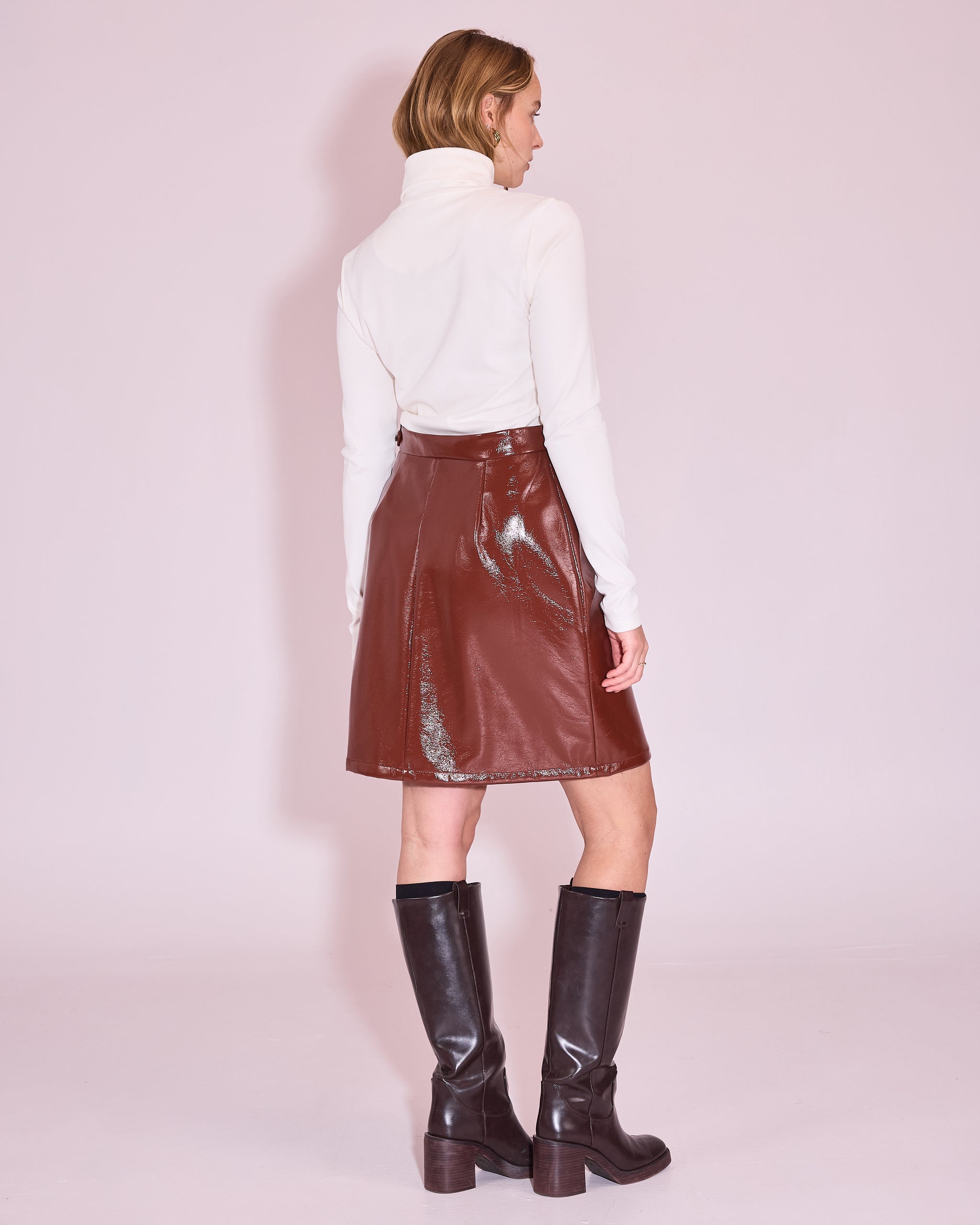 Jetty rok in maroon faux leather