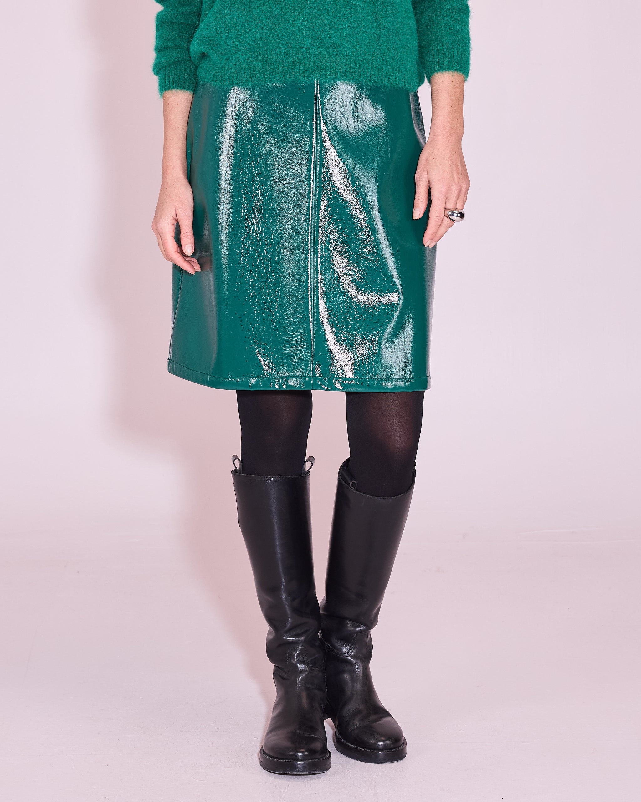 Jetty rok in evergreen faux leather