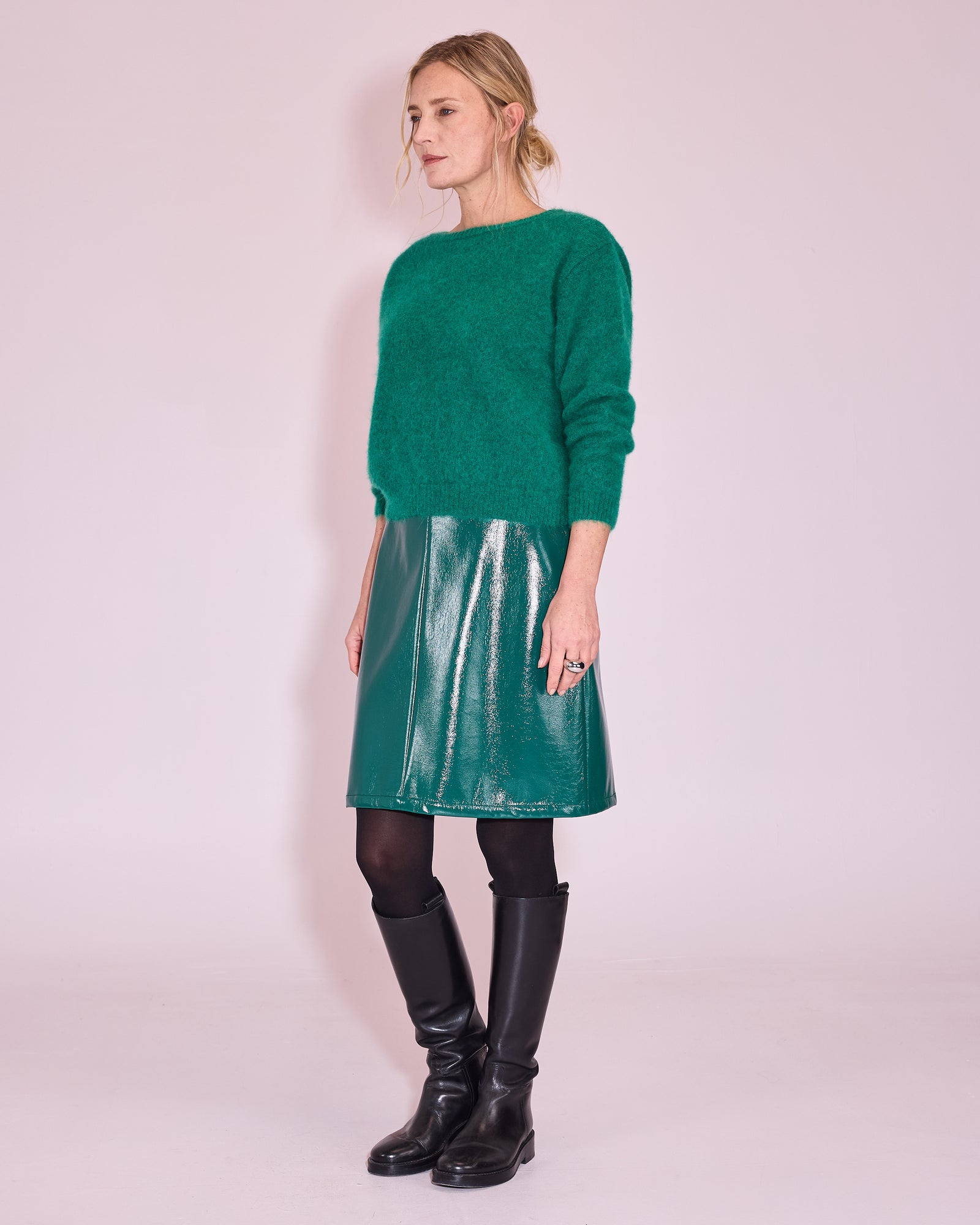 Jetty rok in evergreen faux leather