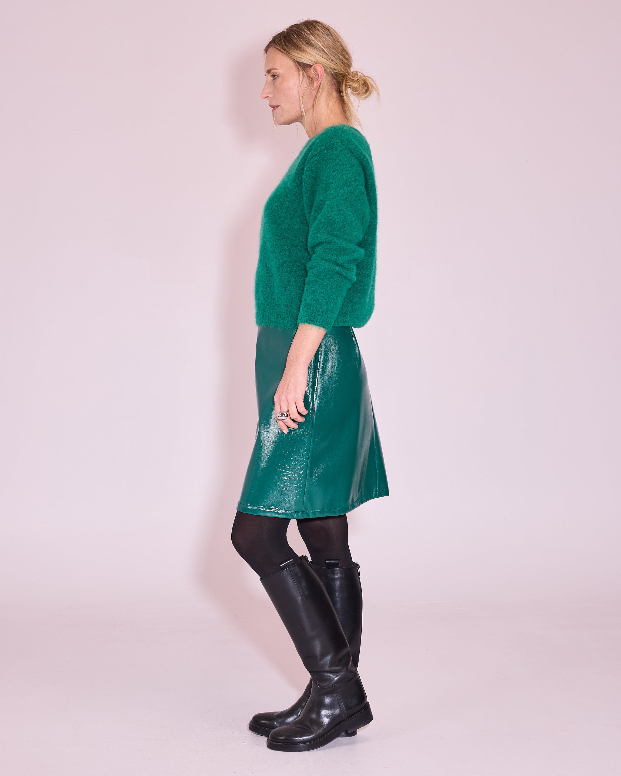 Jetty rok in evergreen faux leather