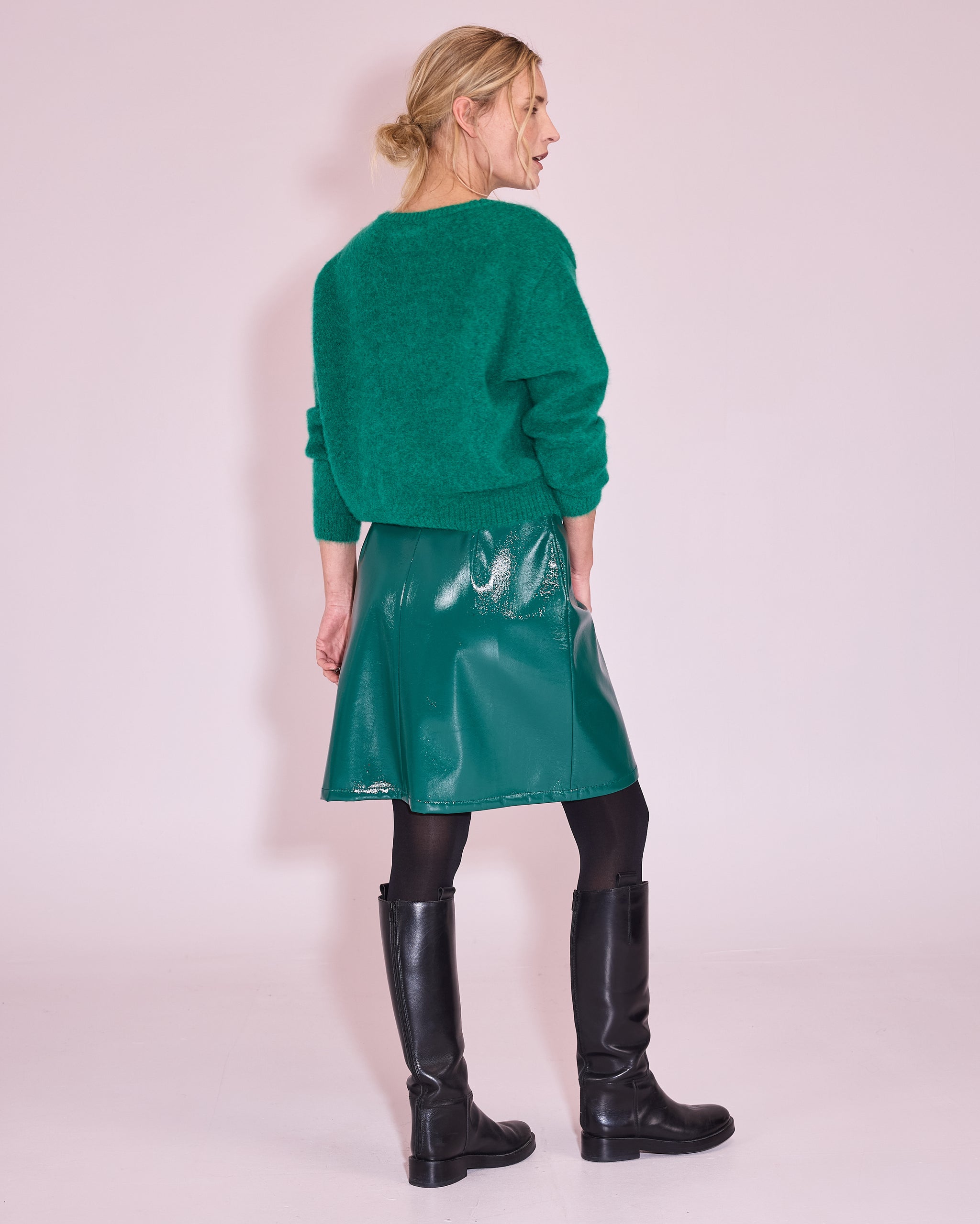 Jetty rok in evergreen faux leather