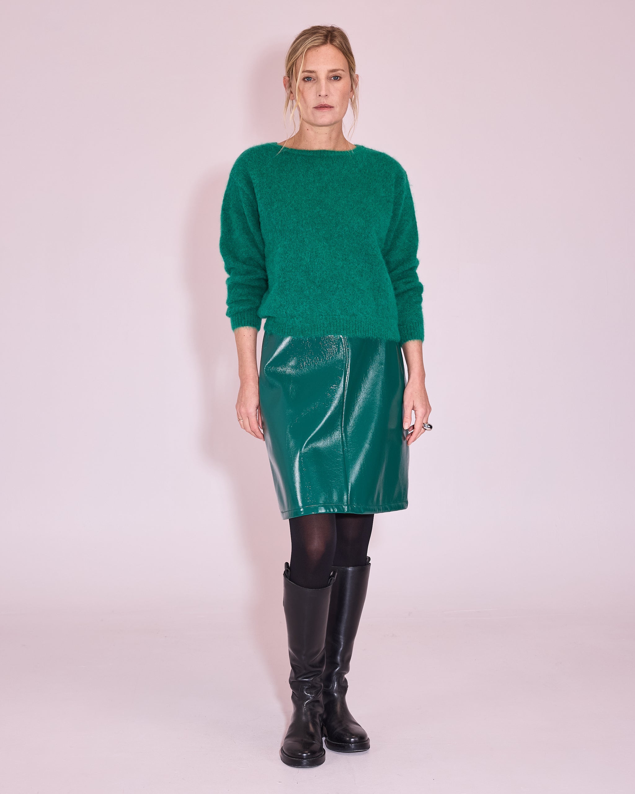 Jetty rok in evergreen faux leather