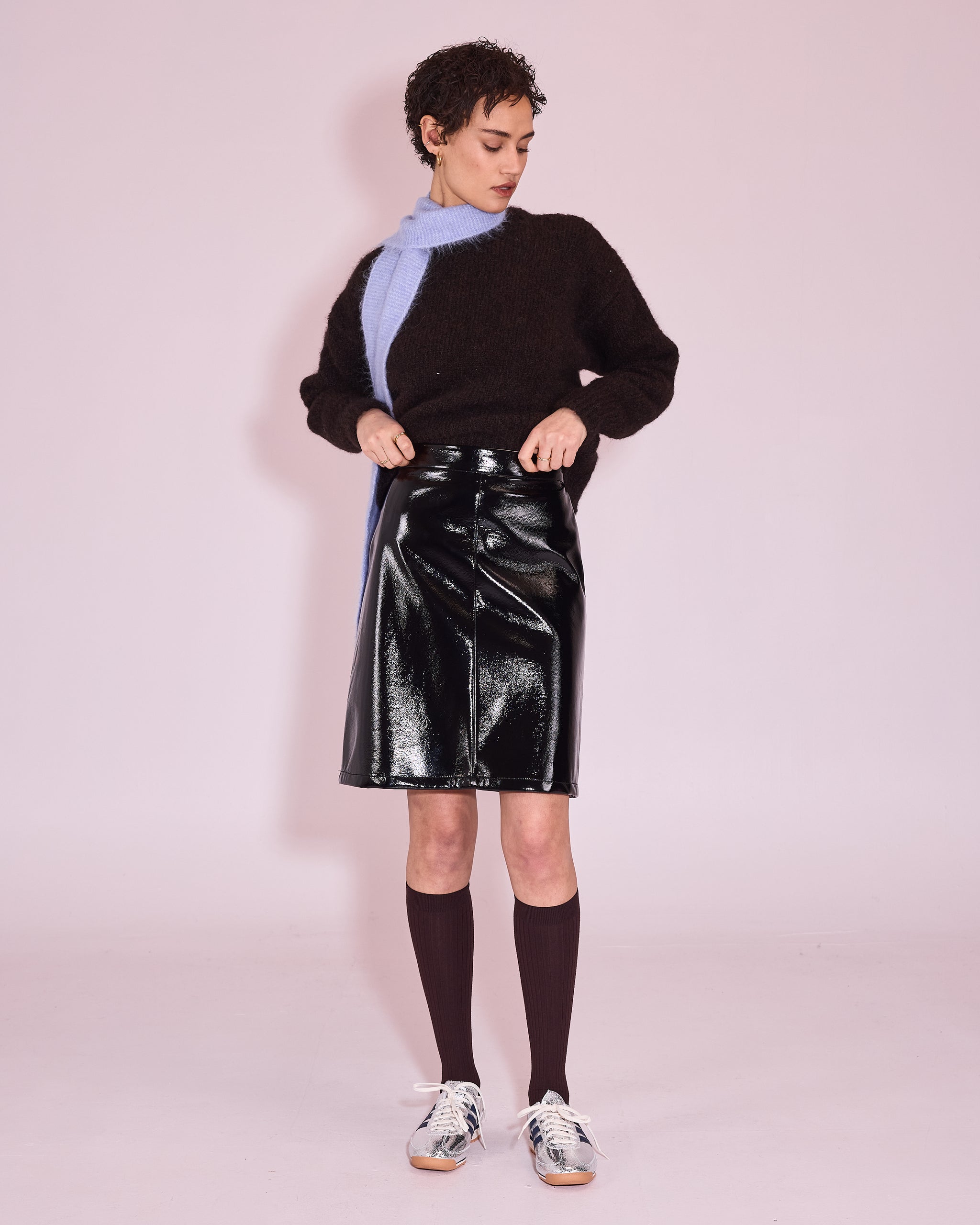 Jetty rok in black faux leather