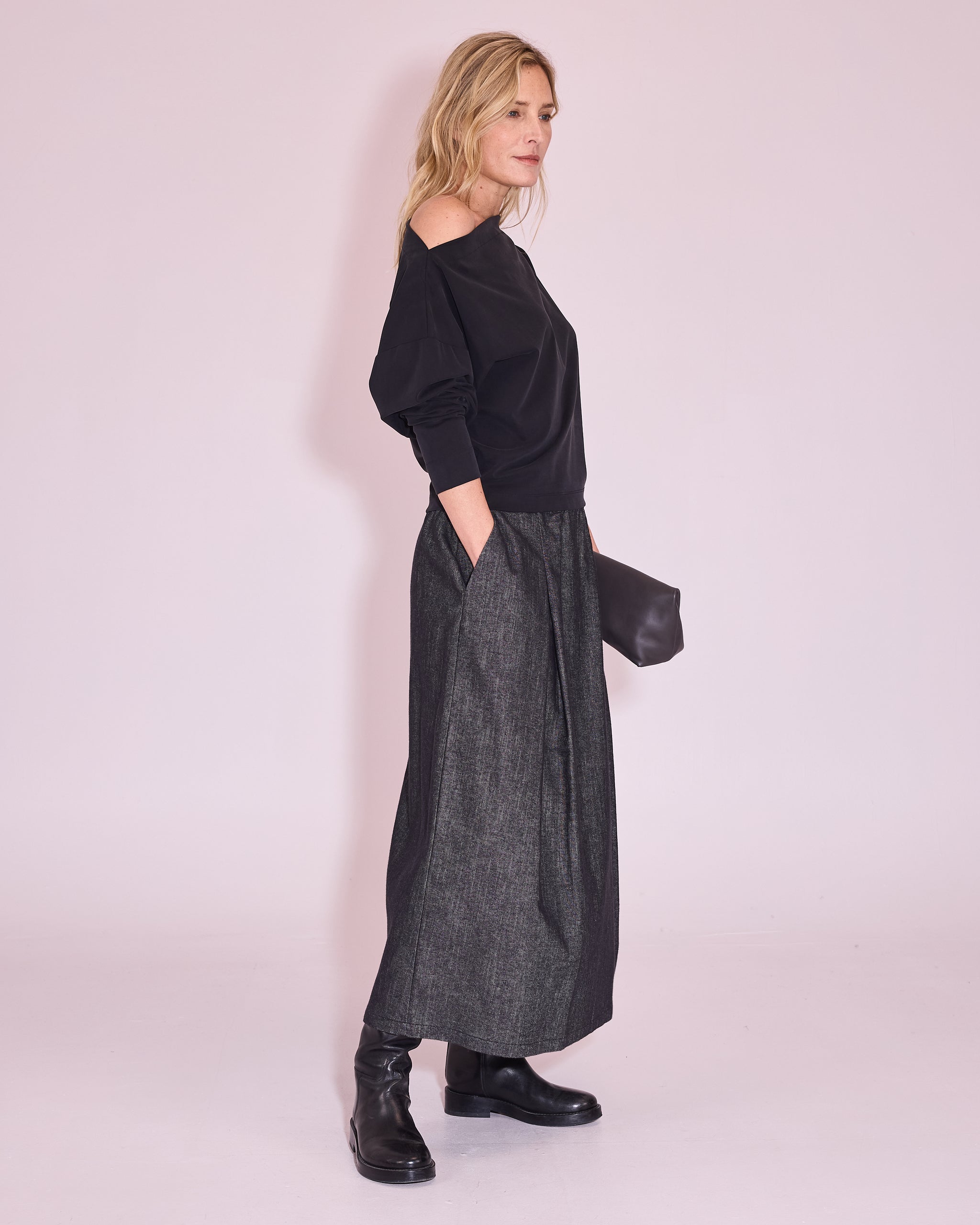 Joplin skirt in anthracite gabardine
