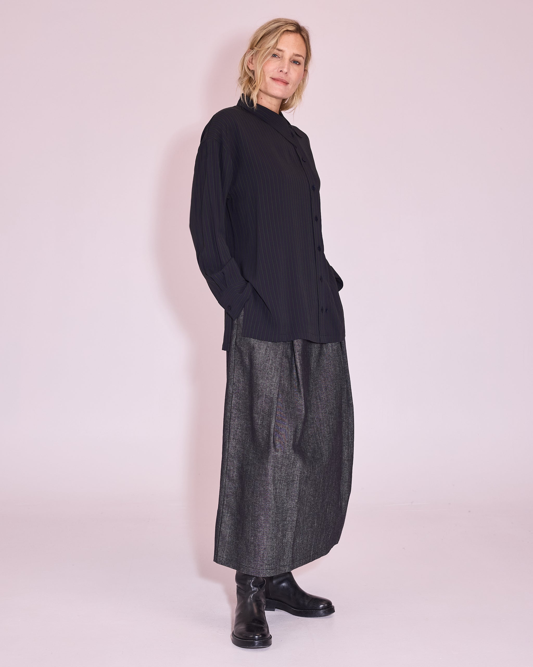 Joplin skirt in anthracite gabardine