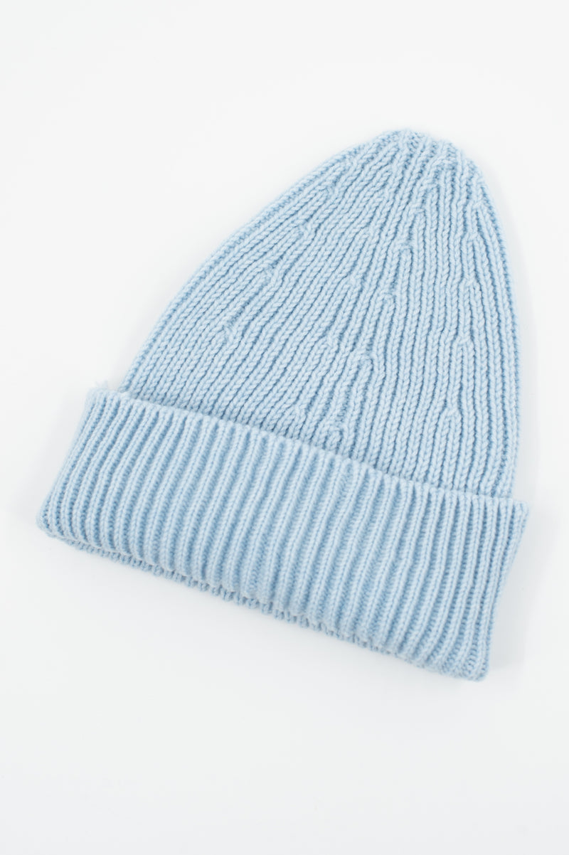 Wons sky blue ribbed beanie