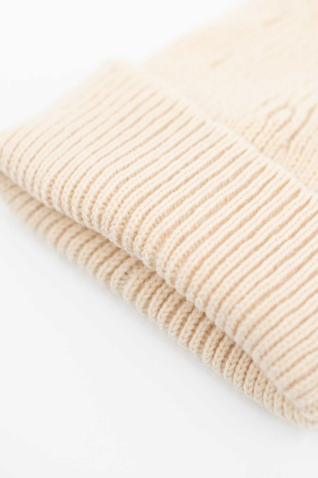 Wons cream ribbed beanie